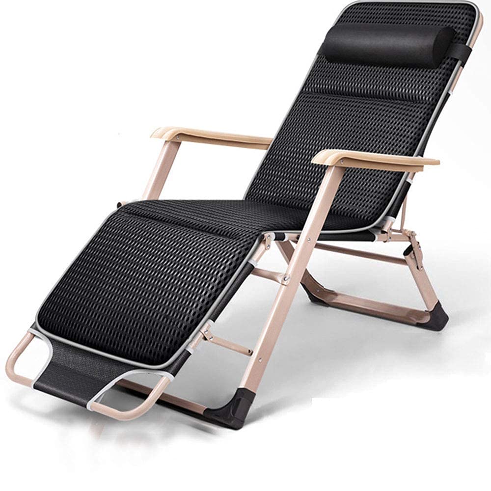 Chaise longue pliable extérieure en toile Oxford avec appui-tête