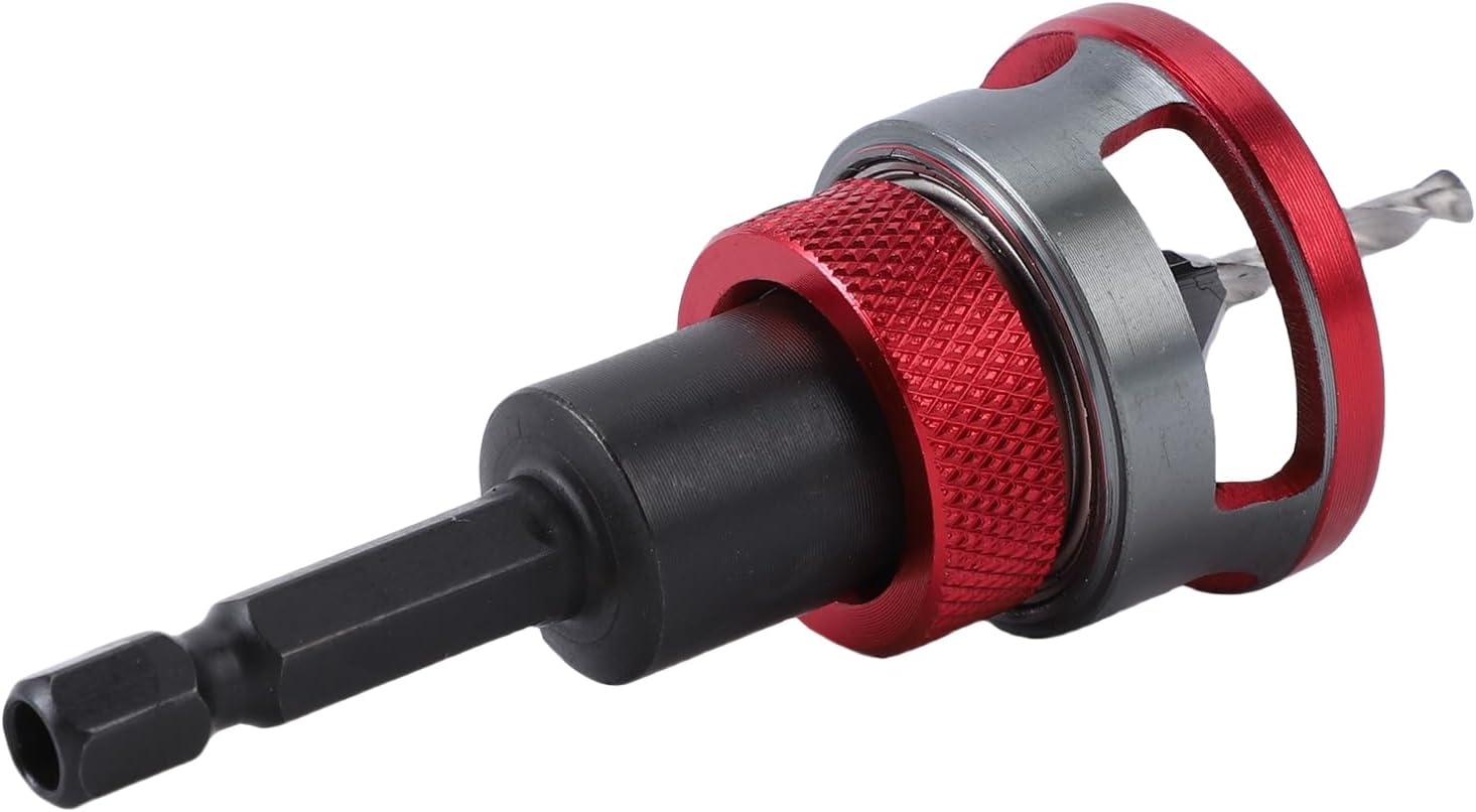 Countersink Drill Bit Set with Adjustable Depth Stop and L Shape Wrench, Drill Bit Depth Stop with Four Blades Countersink Bits