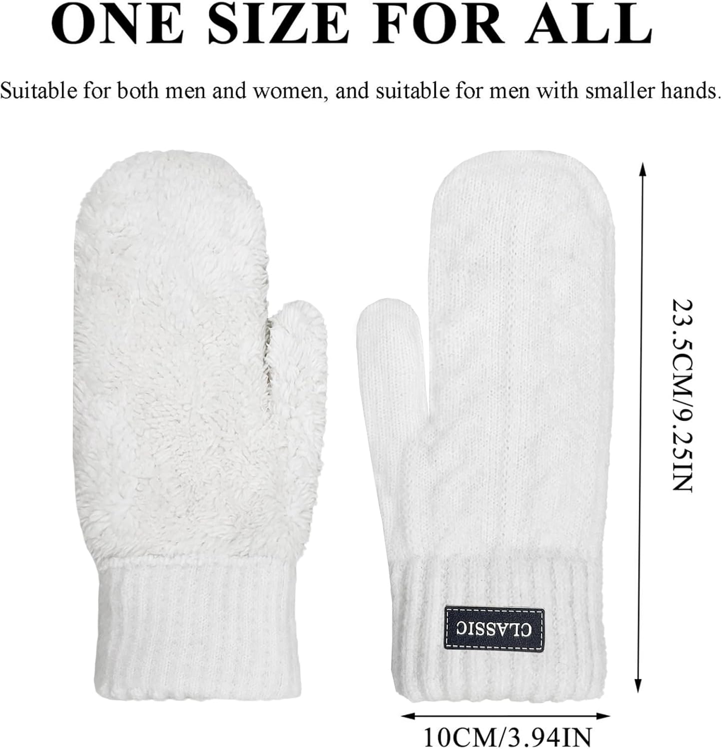 Beurlike Winter Mittens Gloves for Women Warm Fleece Lining Knit Thick Gloves for Cold Weather - Image 4