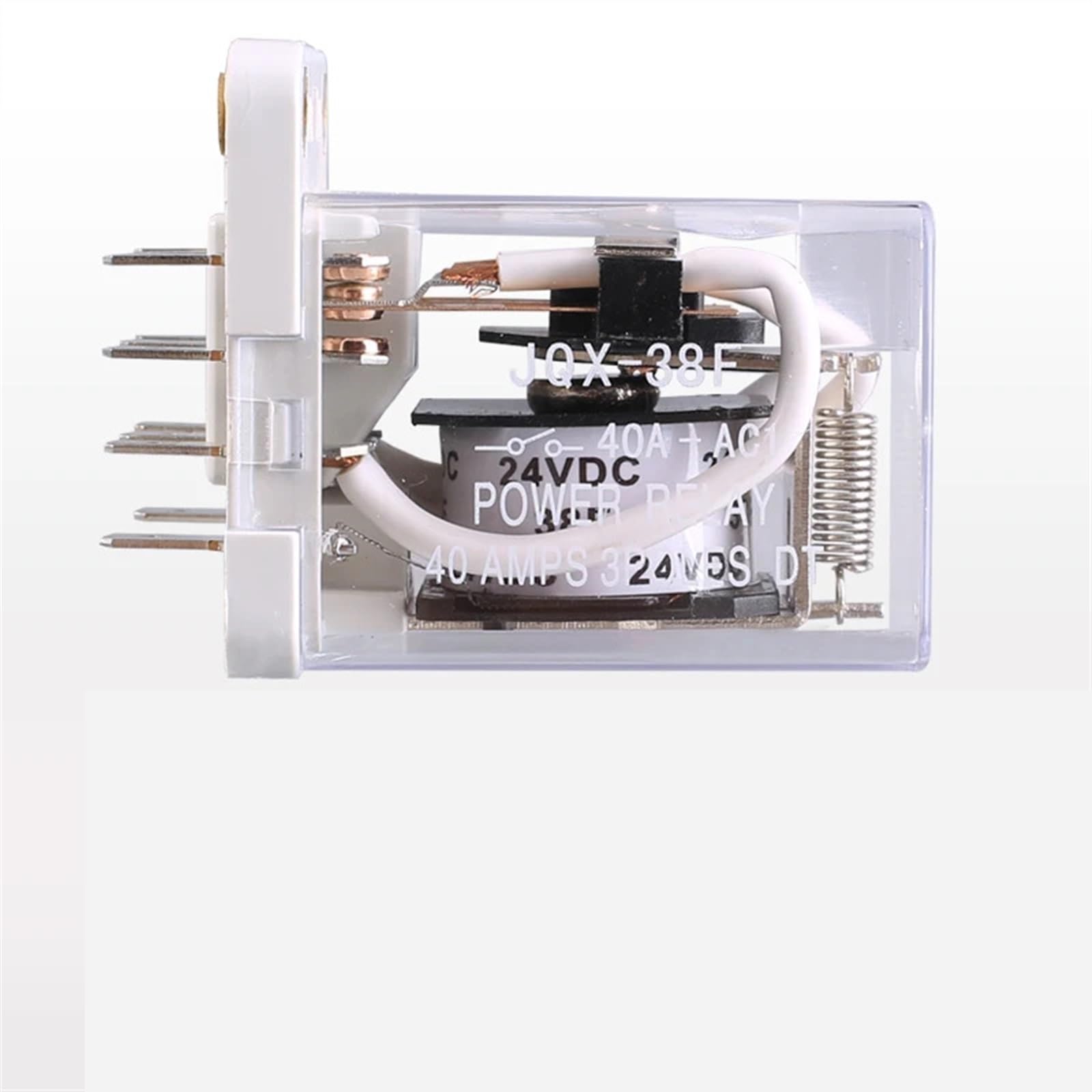 JQX-38F 40A przekaźnik dużej mocy z podstawą DC12V DC24V AC220V 3NO 3NC przekaźnik 11-pinowy (DC12V z podstawą)