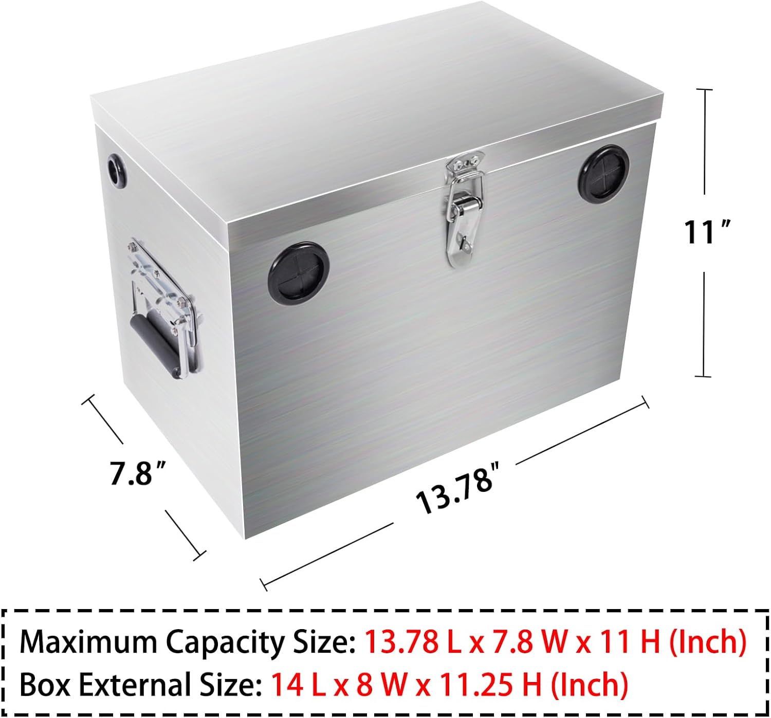 Trailer RV Marine Battery Box - 12V Waterproof Stainless Steel Battery Relocation Kit for Boat, Trolling Motor, Kayak (Group 27)