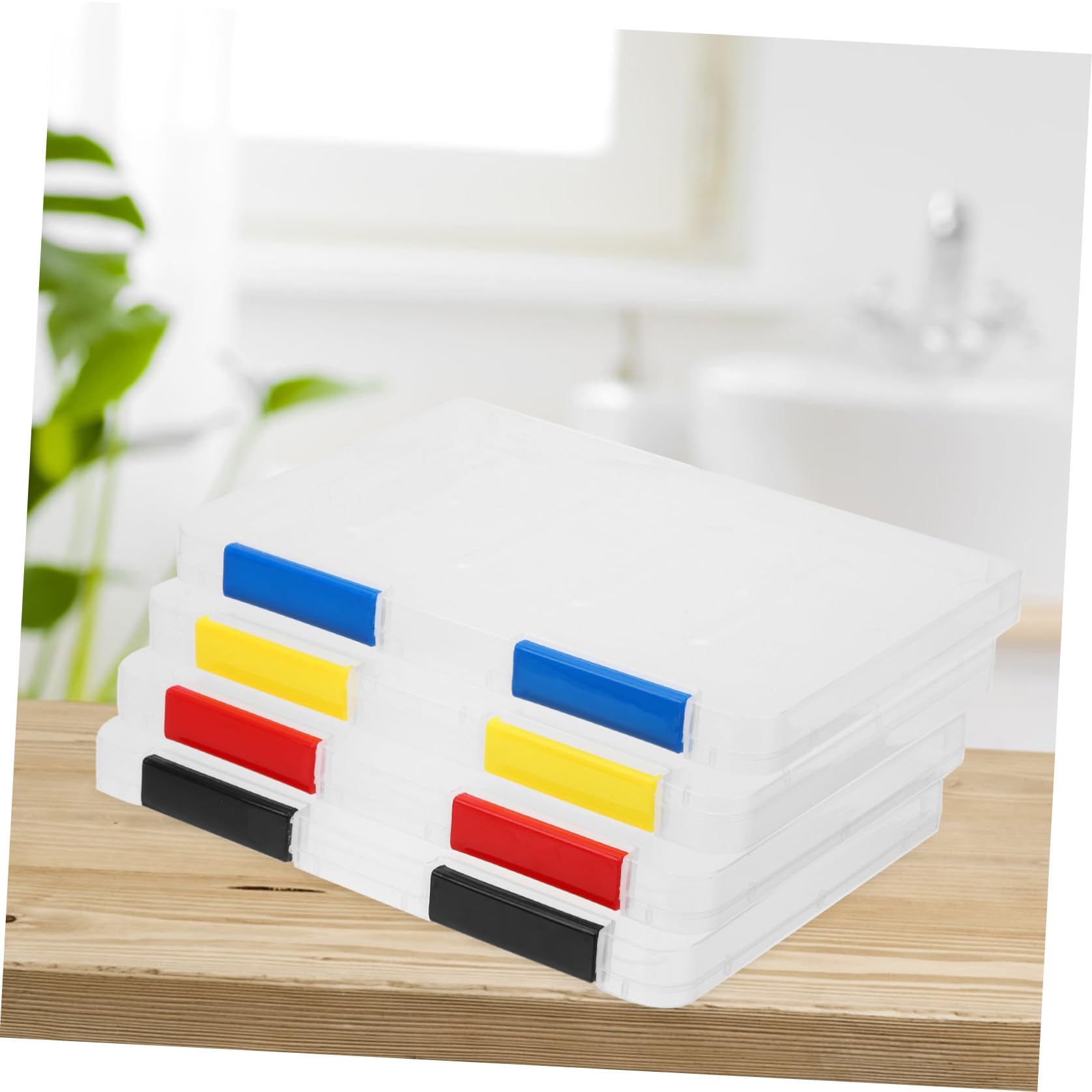 Transparente Aktenbox aus Kunststoff, 4 Stück für Schreibtisch