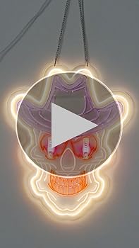 ネオンサイン スカル＆ボーン 幅30cm×高さ29cm Skull Dynamic Flame Eyes Neon Sign for Wall Decor Halloween