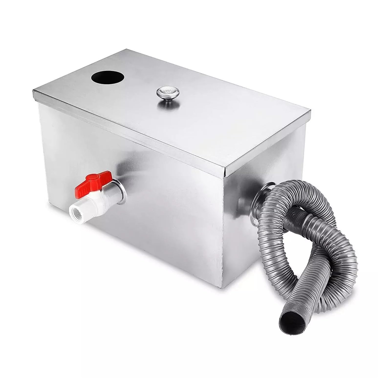 Commercial Grease Trap, 350 * 200 * 200mm Stainless Steel 8LB Grease Trap Interceptor Oil Water Separator For Restaurant Kitchen Waste Water Treatment Tools,for Restaurant Coffee Shop Home Kitchen