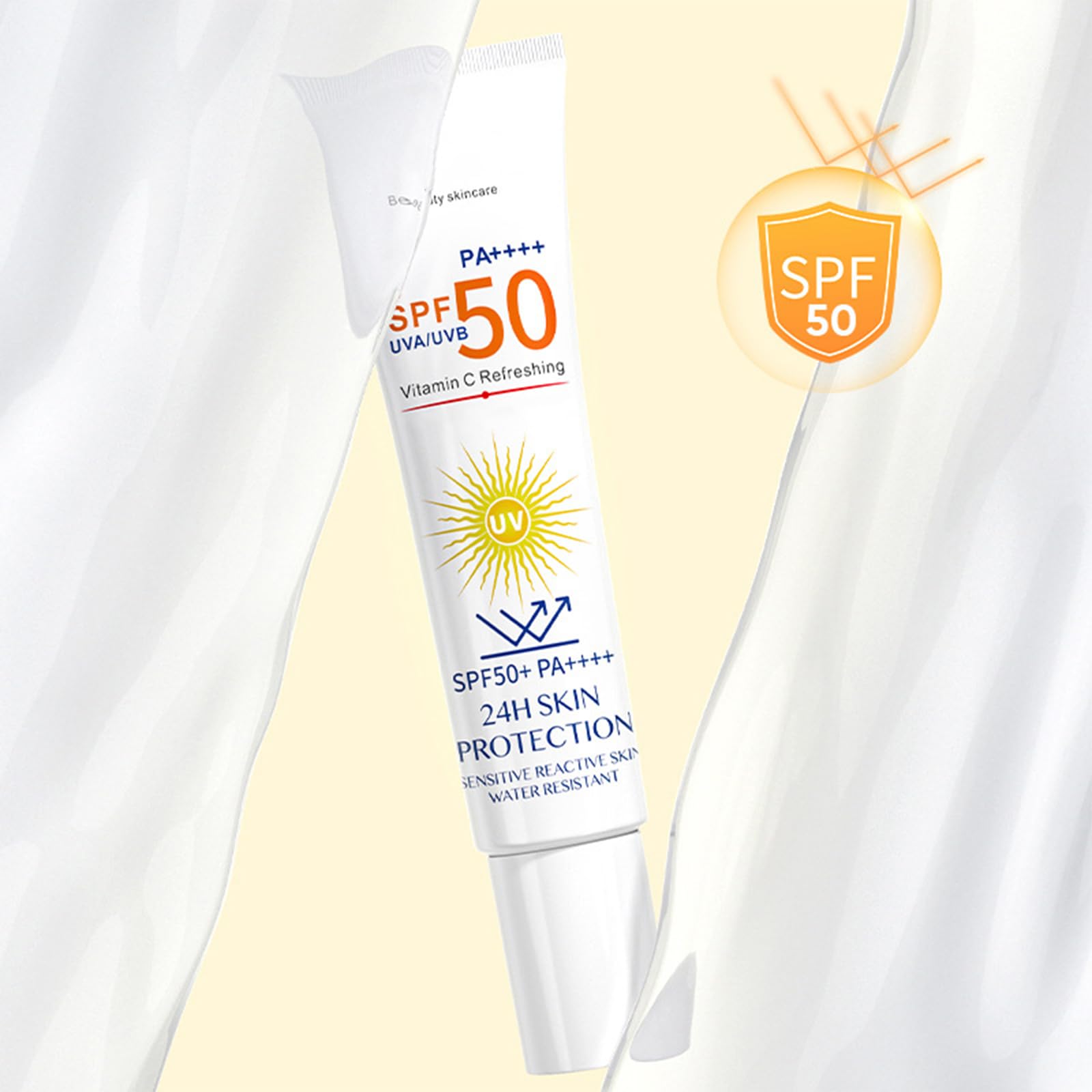 Sunscreen SPF 50, Sun Cream, Vitamin C Face Sunscreen, SPF 50+ PA++++ Lightweight and Refreshing - Image 4