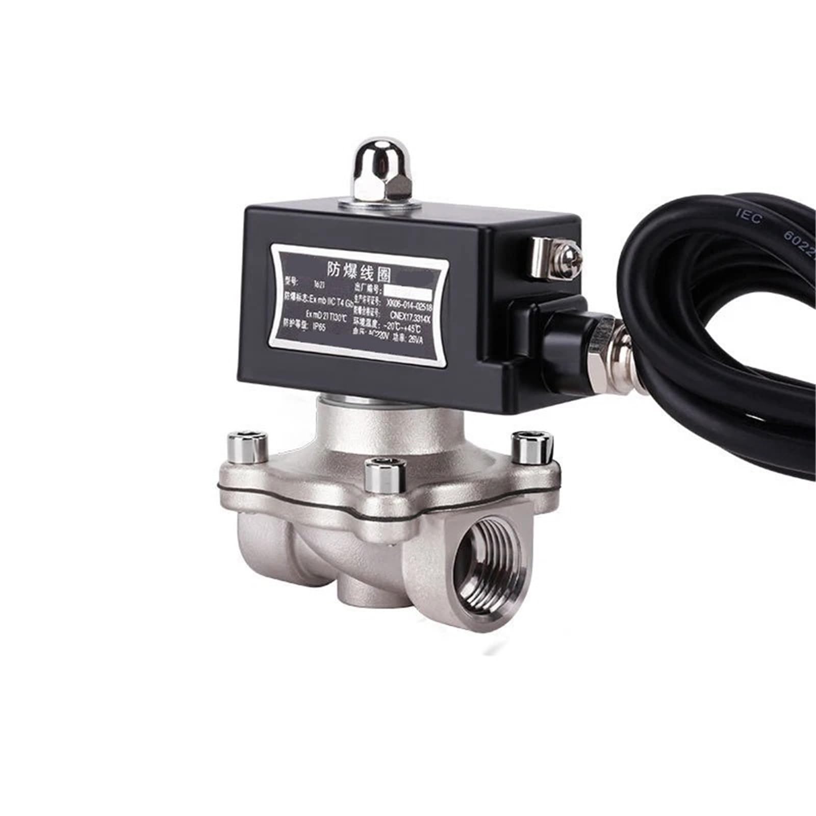 1pc DN15 Normally Closed 304 Stainless Steel Explosion Solenoid Valve for Gas Natural Gas(230VAC)