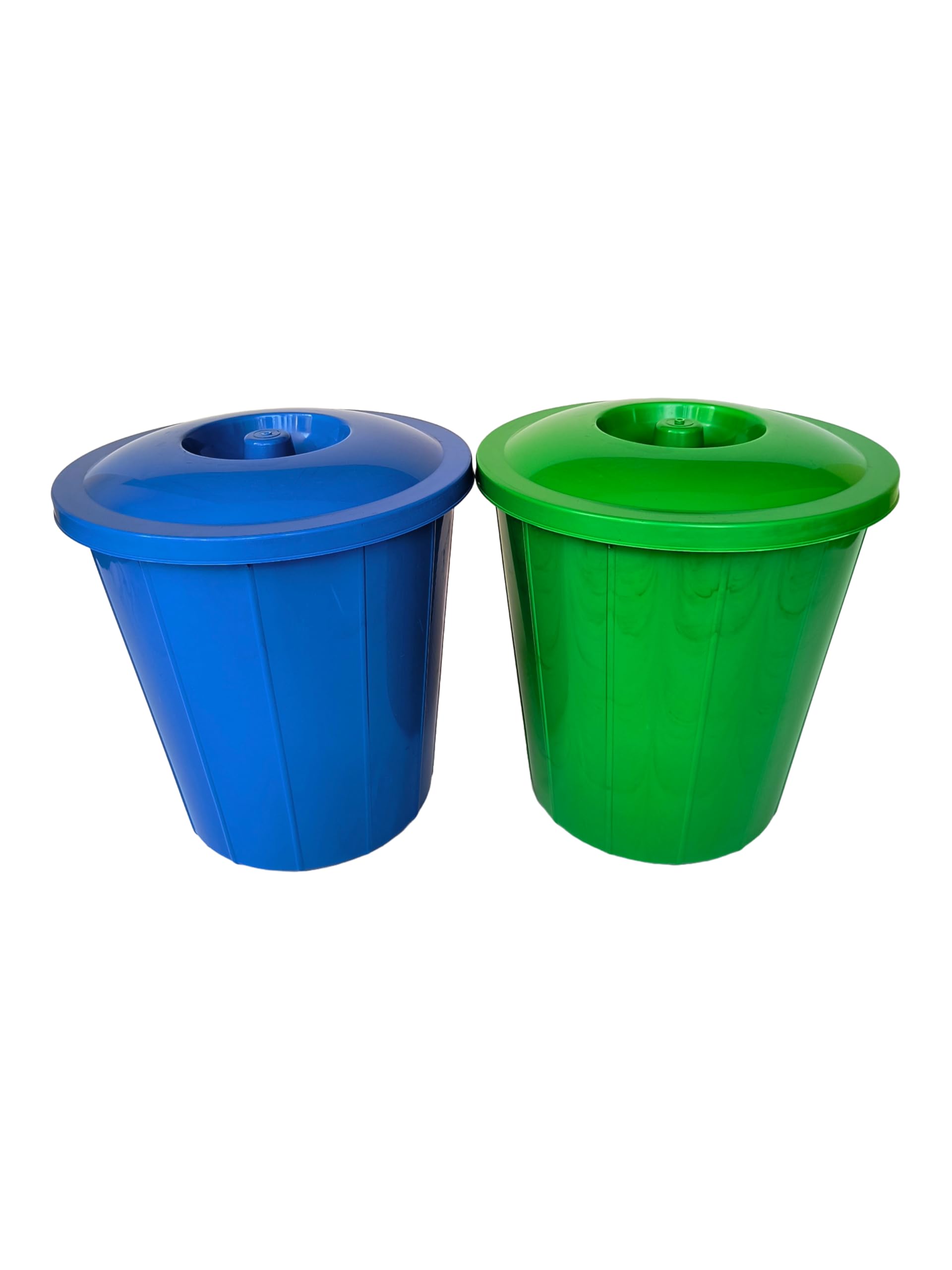 Set of 2 Premium Plastic 13 Ltr Dustbin Dry and Wet Garbage Waste bin with Lid for Kitchen and Office Blue Green Colour-image-8