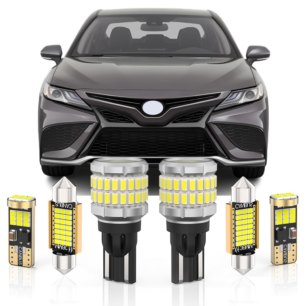 BMT xmsLED Interior Light Kit Replacement for Toyota Camry 2012-2023,6000K Cool White + 921 912 LED Bulbs for Reverse Lights, 14