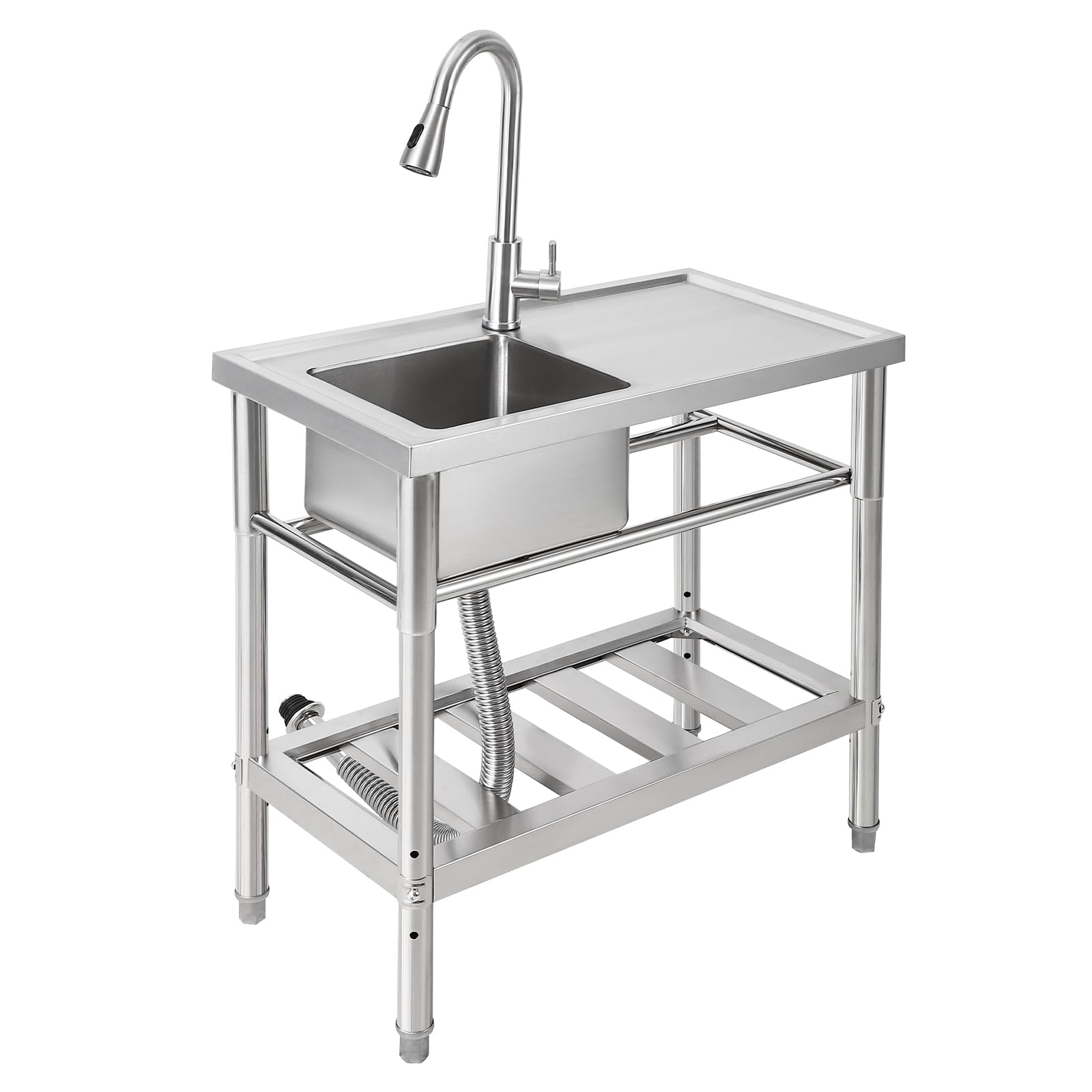 Zstar Edelstahl Utility Waschbecken NSF Mit Arbeitsplatte Gewerbe