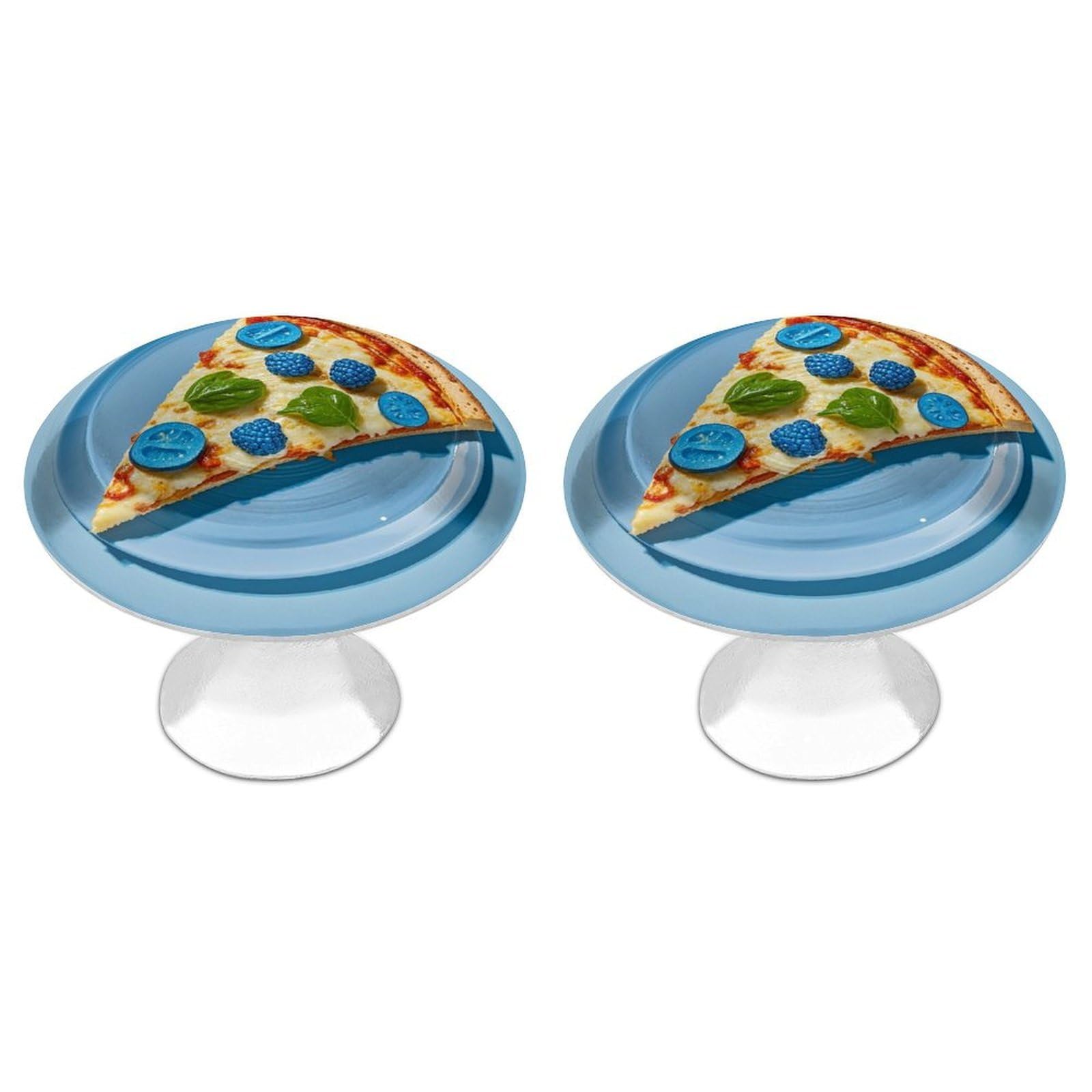 FekiLoot Light Blue Pizza Slice Cabinet Knob Kitchen Drawer Knob Stainless Steel Round Drawer Pulls Modern Cabinet Hardware Vintage Dresser Drawer for Kitchen Bathroom Closet Dresser Cabinets