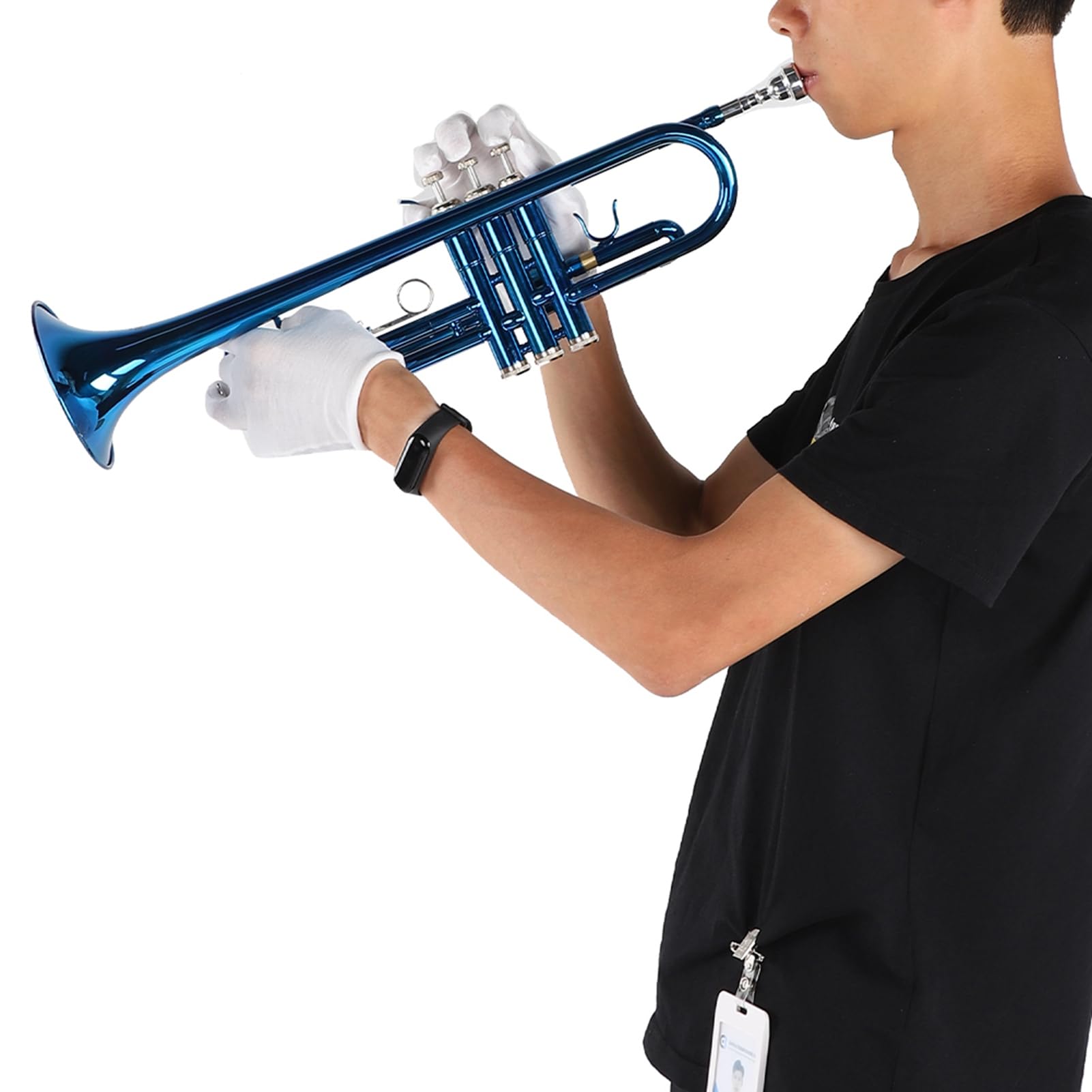 Set di Strumenti a Vento della Musica in Ottone Trumpet Suona Senza Intoppi di Alta qualità per il Musicista Principiante Rosso (Blu)