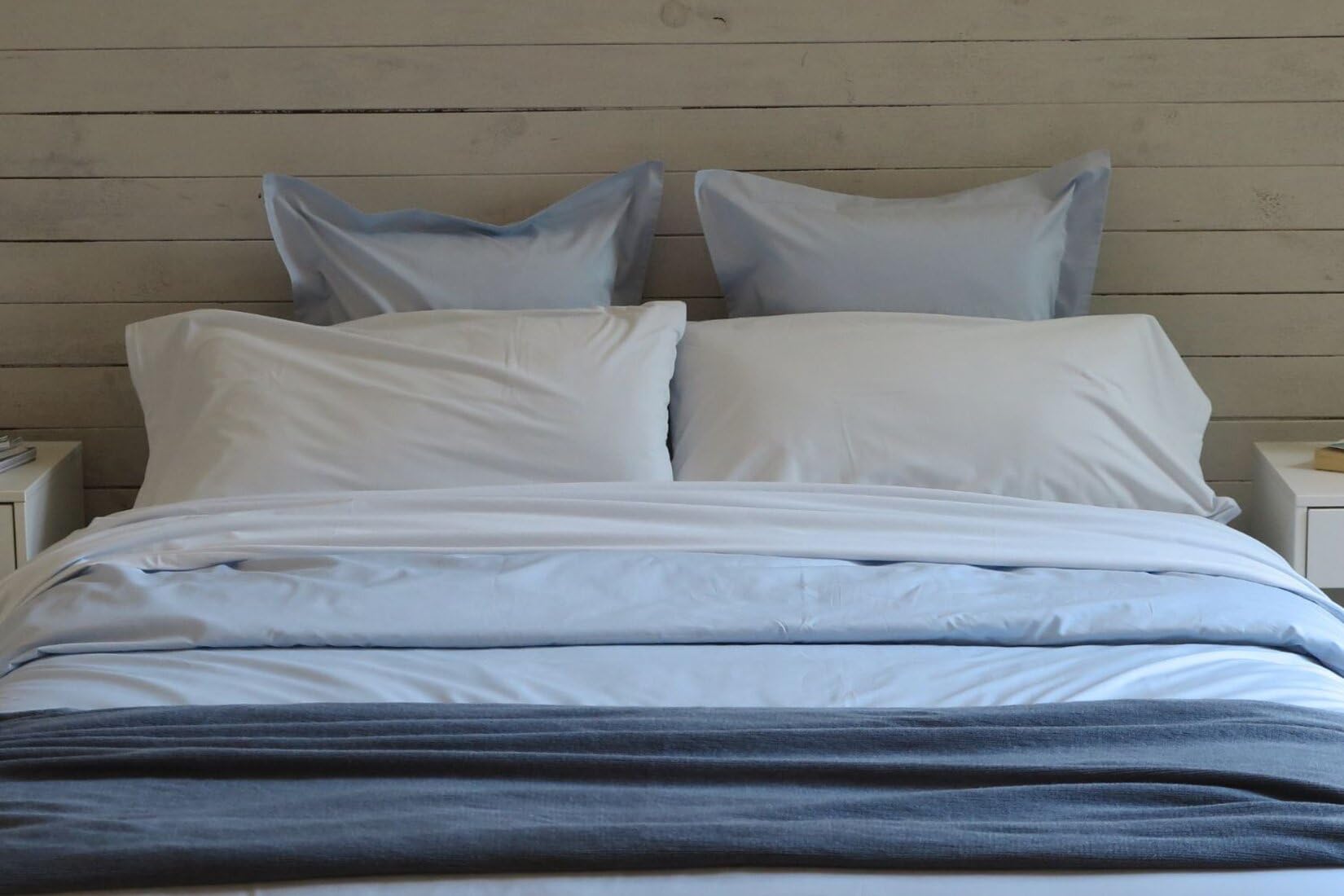 Burrito Blanco | Sabánas de Velvelina | Cama de 150/160cm. (+Medidas Disponibles) | Sábanas Invierno | Diseño 003 | Color Azul (150-160x190/200cm.)