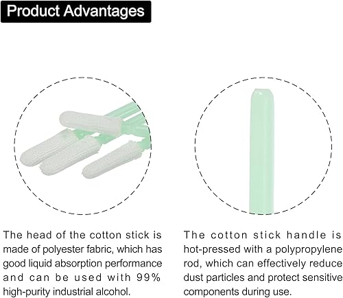 Miniatura 3 de PATIKIL Palitos de limpieza de poliéster de doble capa de 2.80 pulgadas, multiusos, sala blanca para sensores de cámara, impresoras, manualidades,