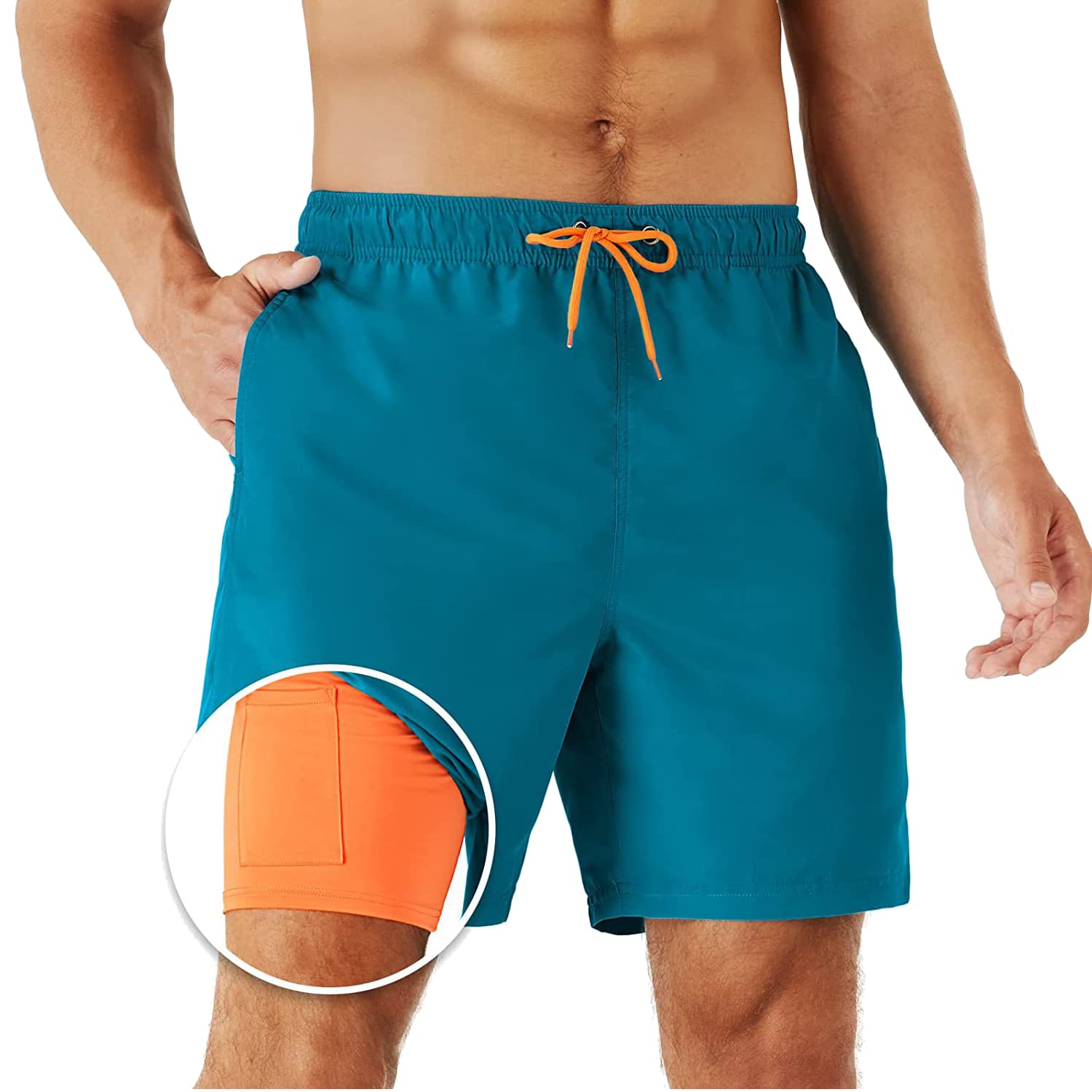 HEROBIKER Mens Swim Trunks Swimming Shorts Quick Dry Trunk with Mesh Lining for Beach Surfing Board