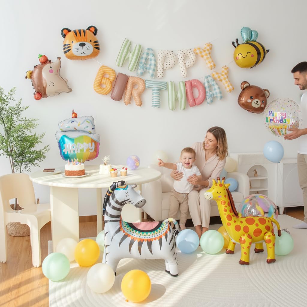 Juego de decoración de globos de animales para niños y niñas