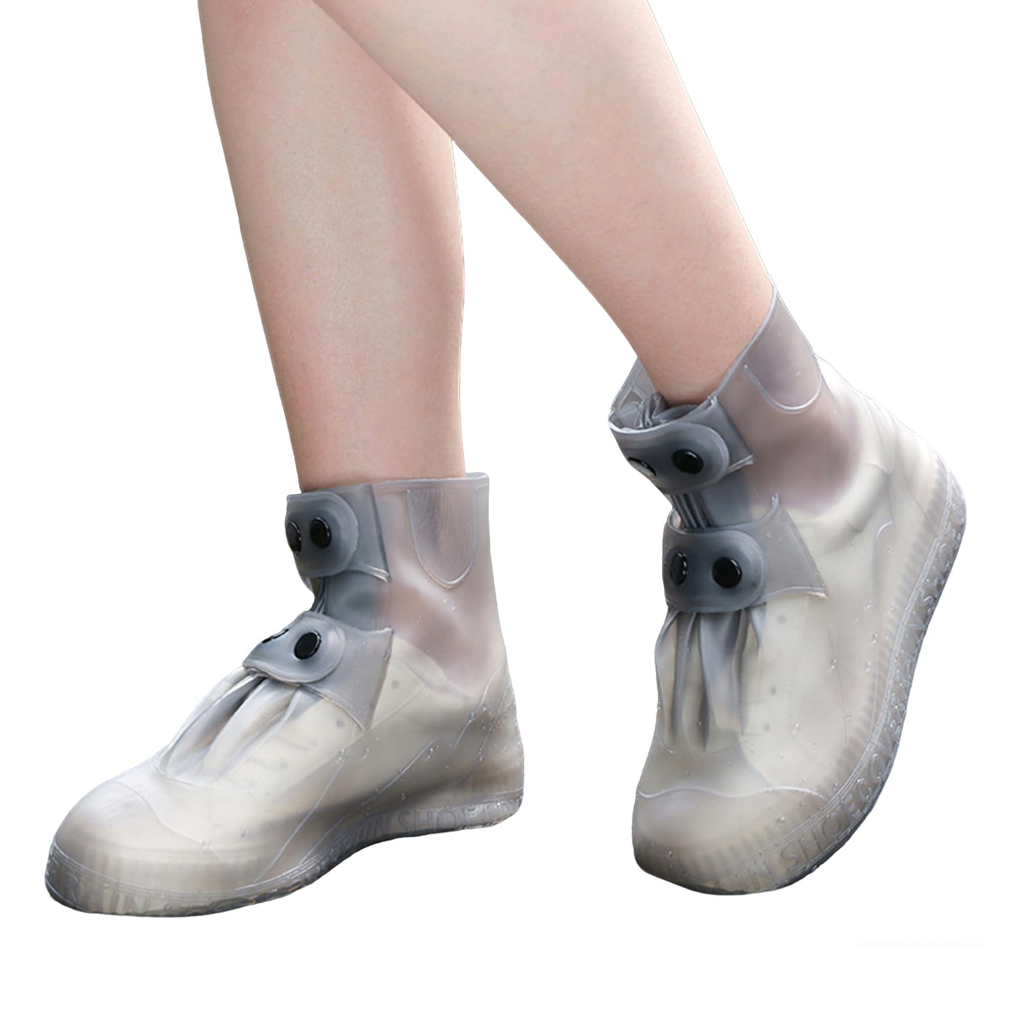 JEVRKAPZ Silicone Shoe Covers for Rain Waterproof Galoshes Overshoes Not-Slip Rain Shoe Protectors for Man Women Durable Reusable Sand Control