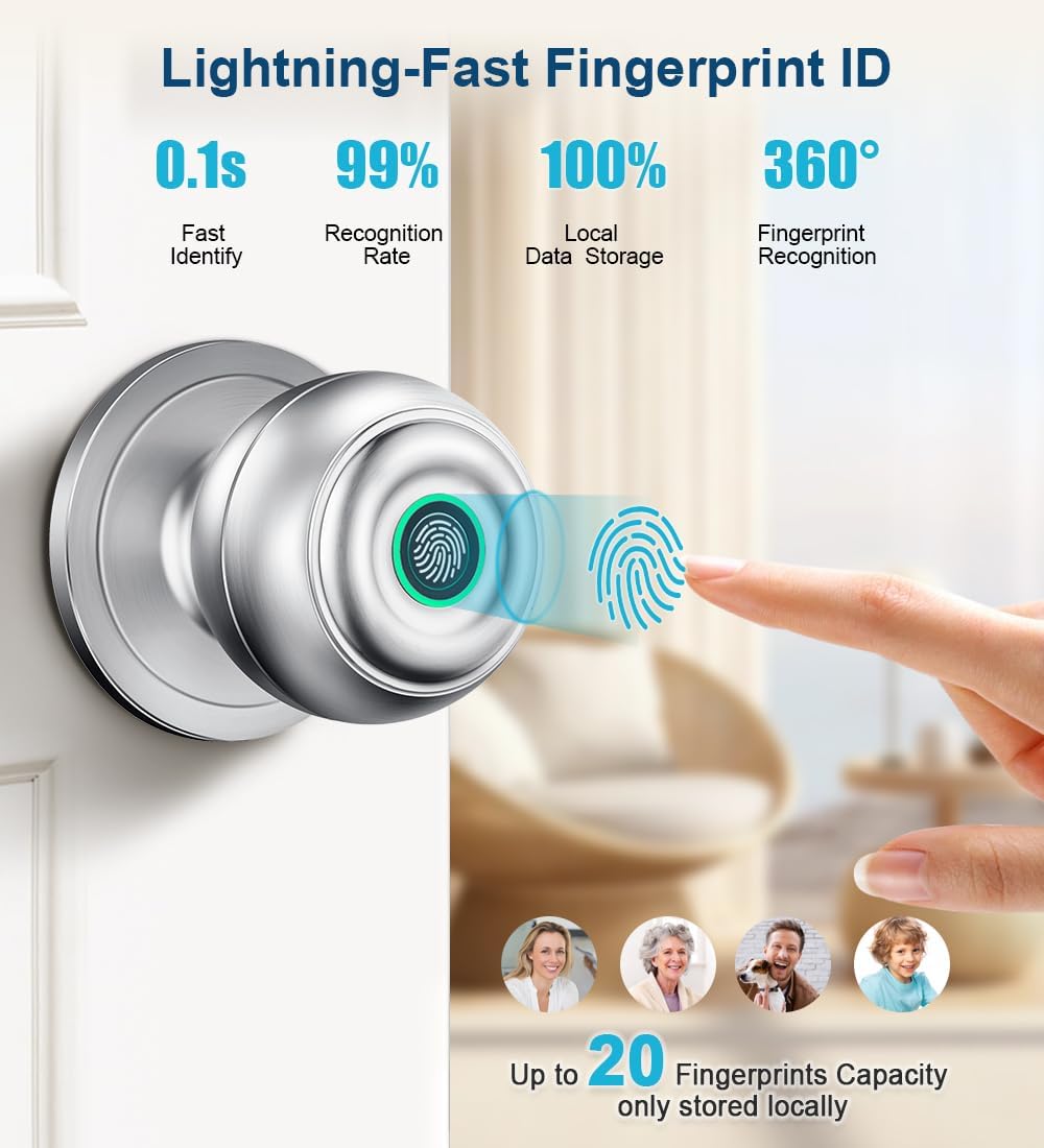 Smart Fingerprint Door Lock - Silver - Image 4