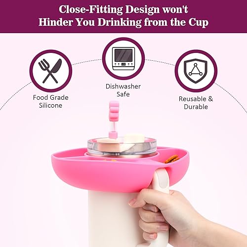 Miniatura 3 de WALLFID Cuenco de silicona compatible con Stanley de 40 onzas, reutilizable, se adapta a Stanley Cup 1.02.0, con tapas de tapa para botas y pajitas,