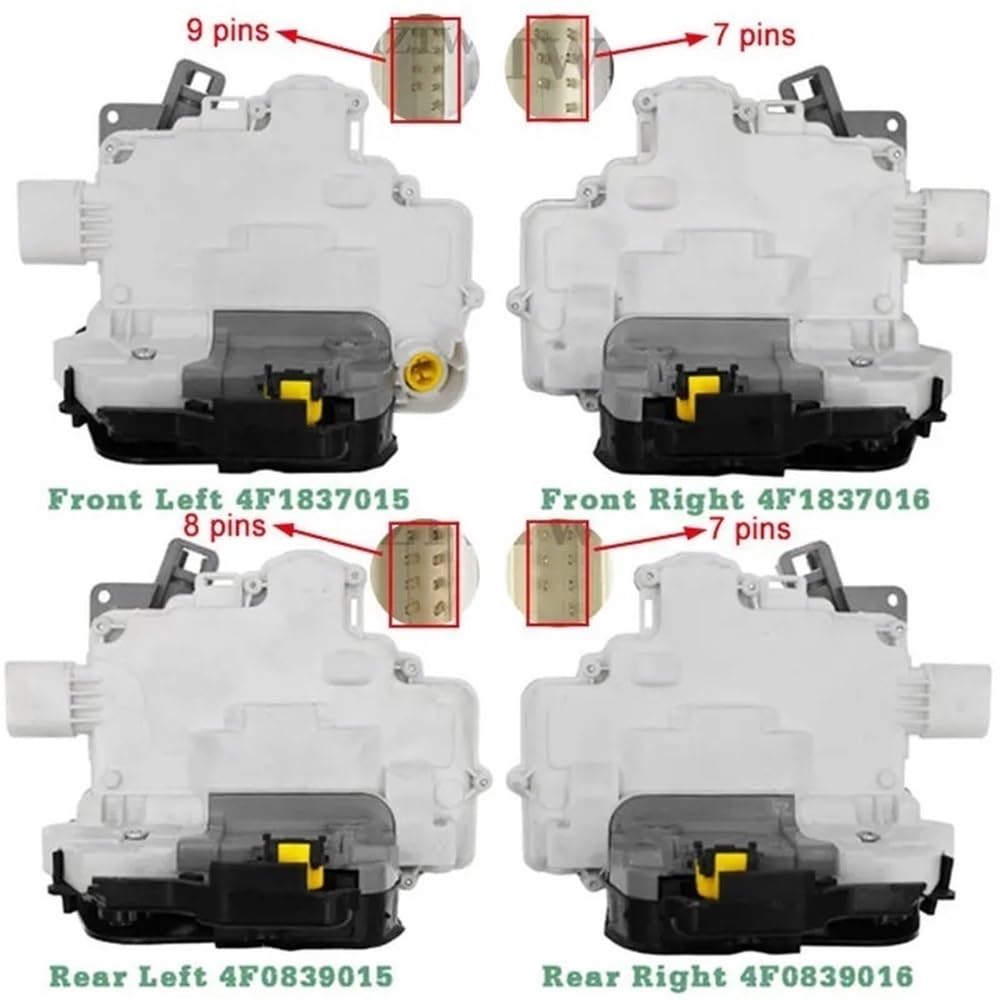 Para A3 A6 8P1 8P7 C6 A8 R8 | 4F1837015G 4F1837016 4F0839015 4F0839016 Actuador cerradura puerta Delantero Post. Izquierdo Derecho
