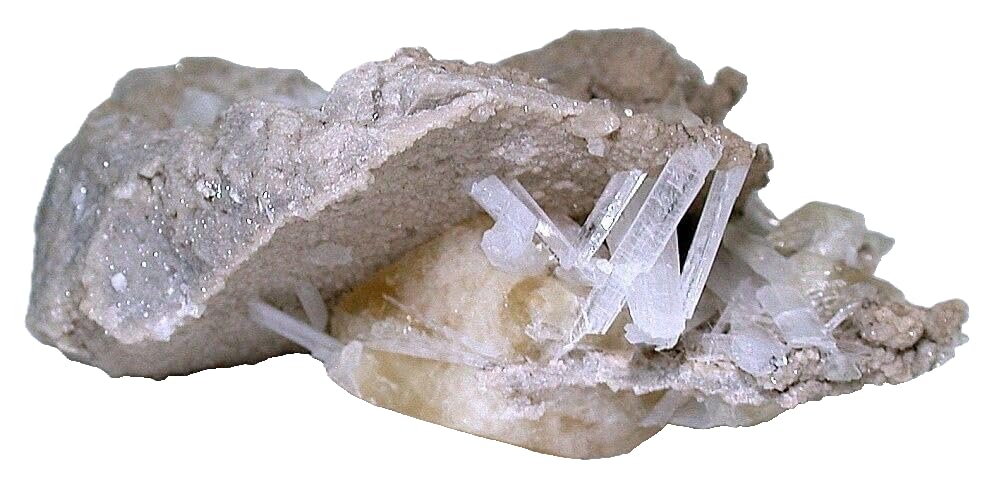 Generic 2 1/4 x 1 2/3 x 4/5 Arizona Cerussite Crystals Host Rock Specimen CS9/52024, Standard, Silver