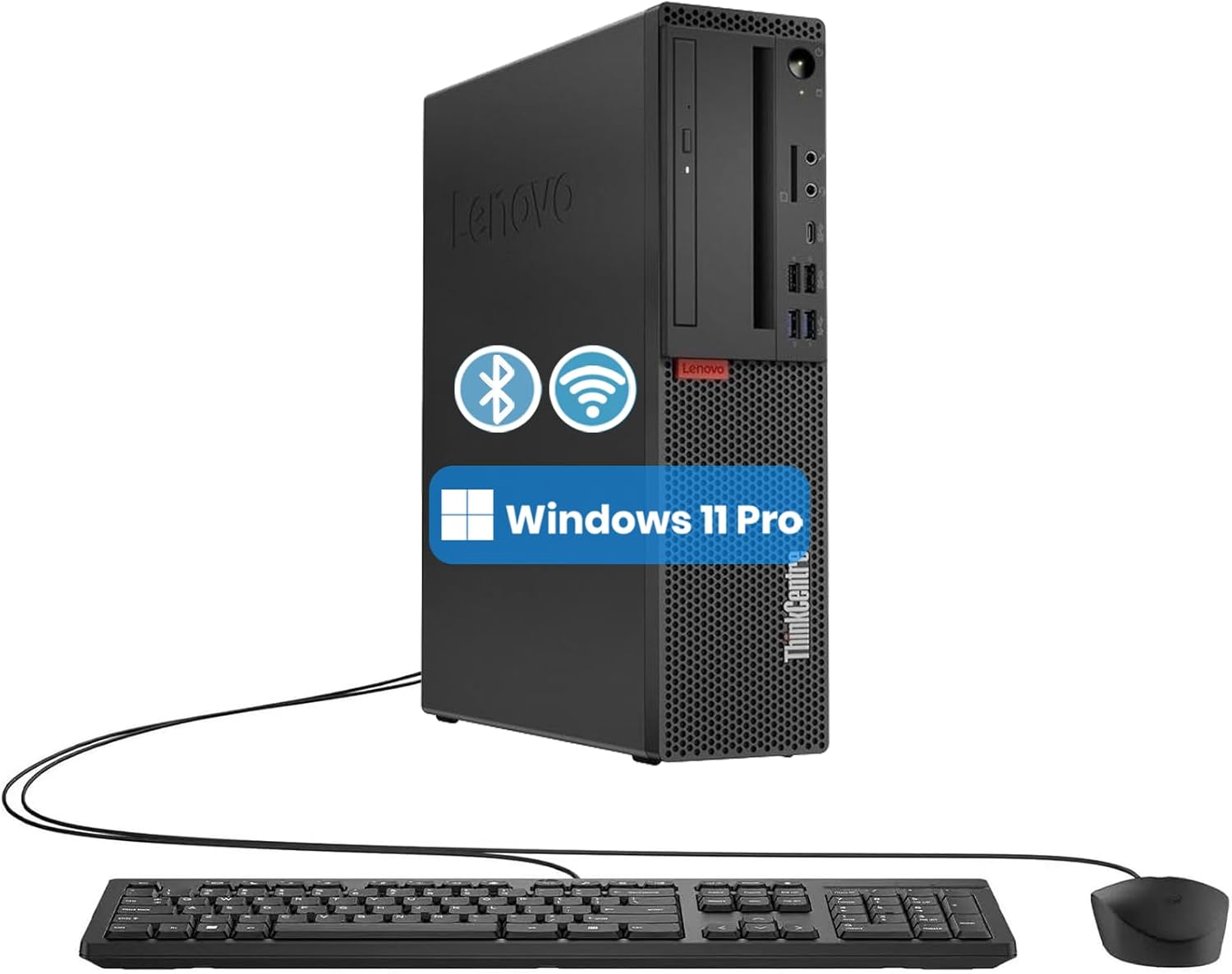 Lenovo ThinkCentre M720S SFF Desktop Computer PC, Intel Core 8th Gen 3.1GHz, 8GB RAM, 256GB SSD, Wired Keyboard and Mouse, VGA, DisplayPort, Windows 11 Pro (Renewed)