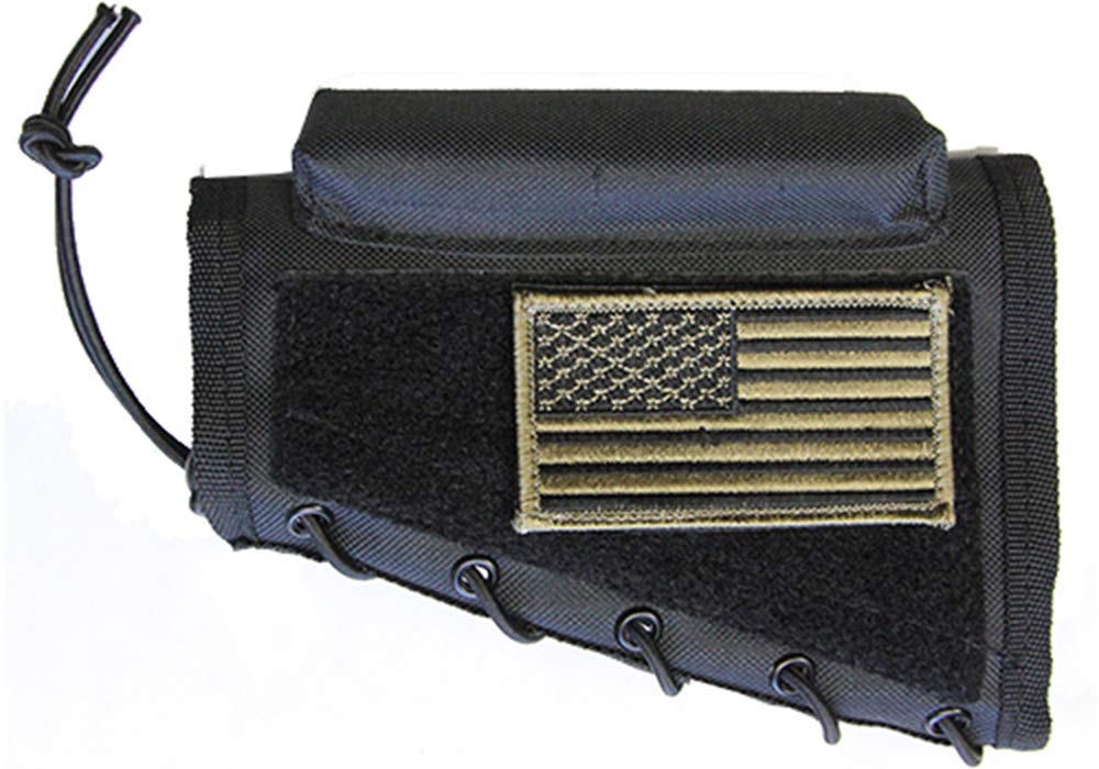 Black Cheek Rest + USA Patriot Flag Morale Patch Fits Bergara B14 BMR BXR Rossi .22 Gallery Gun Rio Bravo RP22 RL22 Rifle
