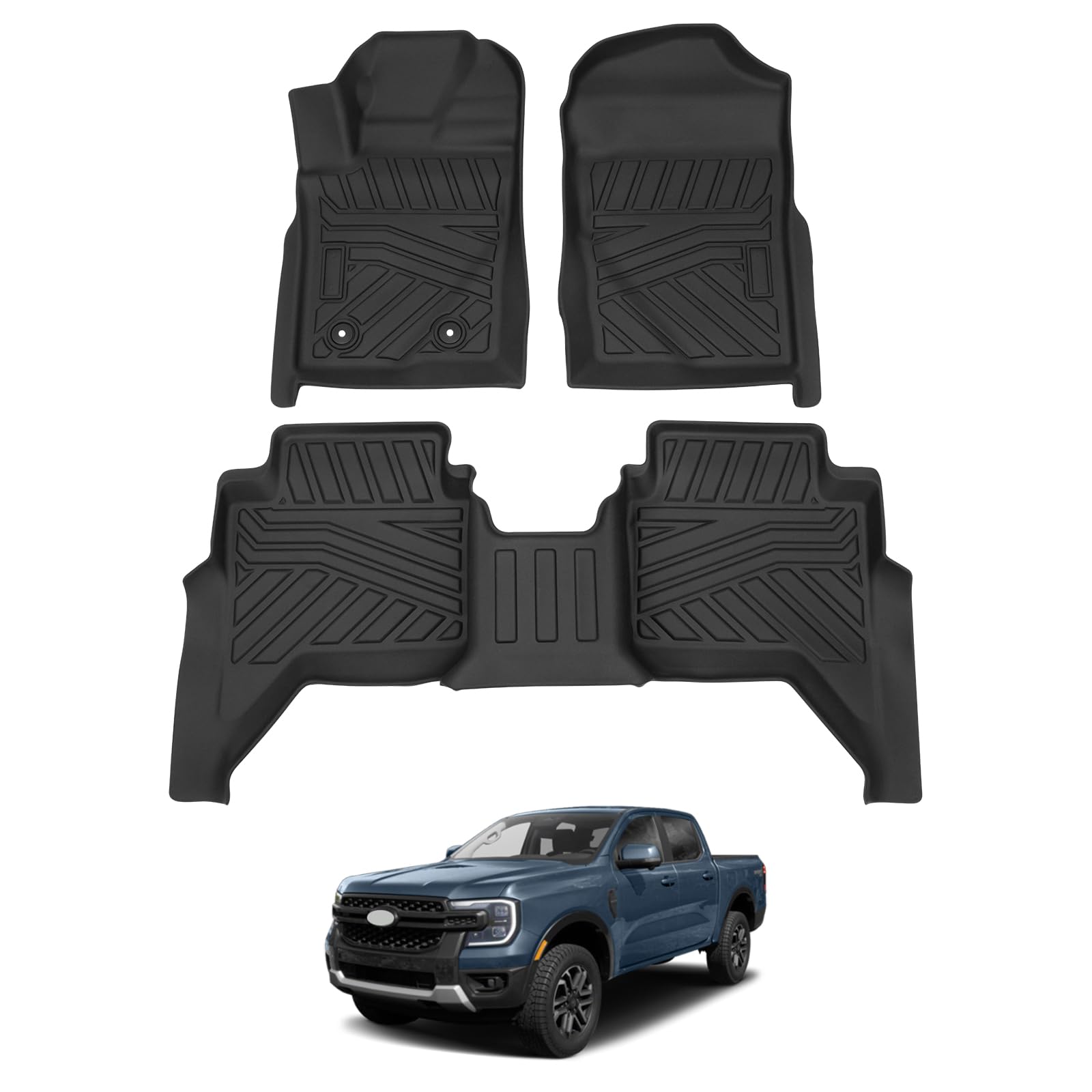 Photo 1 of Cartist Floor Mats Compatible with 2024 Ford Ranger All Weather Floor Mat Heavy Duty Carpet Protection