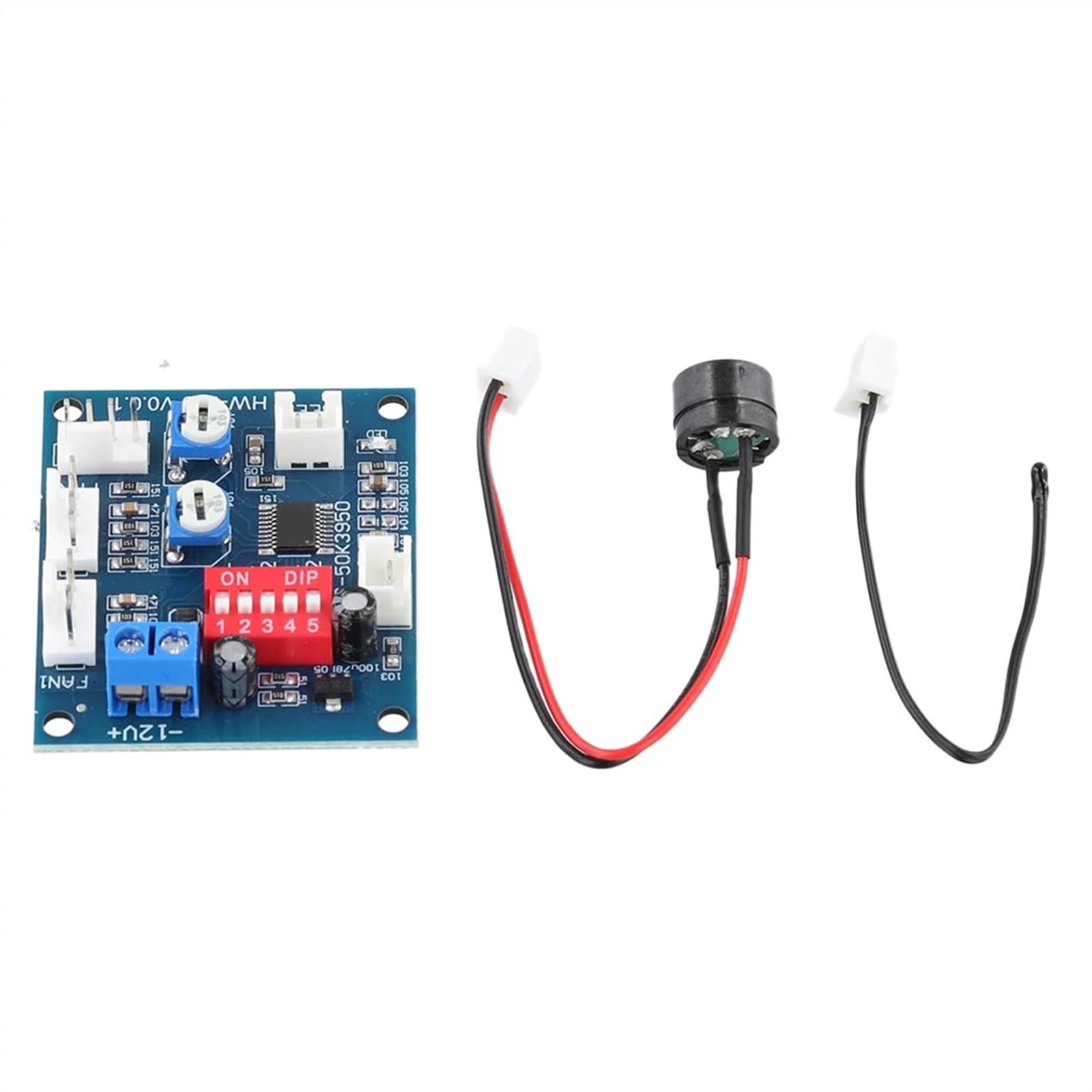Regulator prędkości wentylatora 4-przewodowy regulator temperatury wentylatora DC 12 V regulator napięcia moduł brzęczyka PC 50K