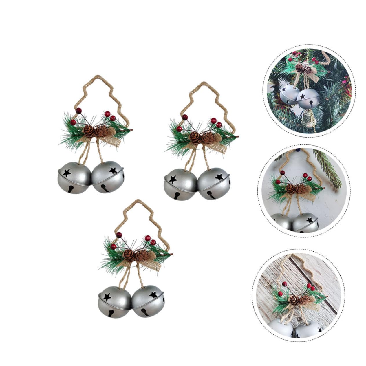 Cabilock 2 Juegos Campanas De Navidad Colgando Campanas De Vaca Navideñas Campana De Oro Guirnalda Adornos Colgantes Navidad Empavesado Festivo Decoraciones Metal 2 Piezas * 2