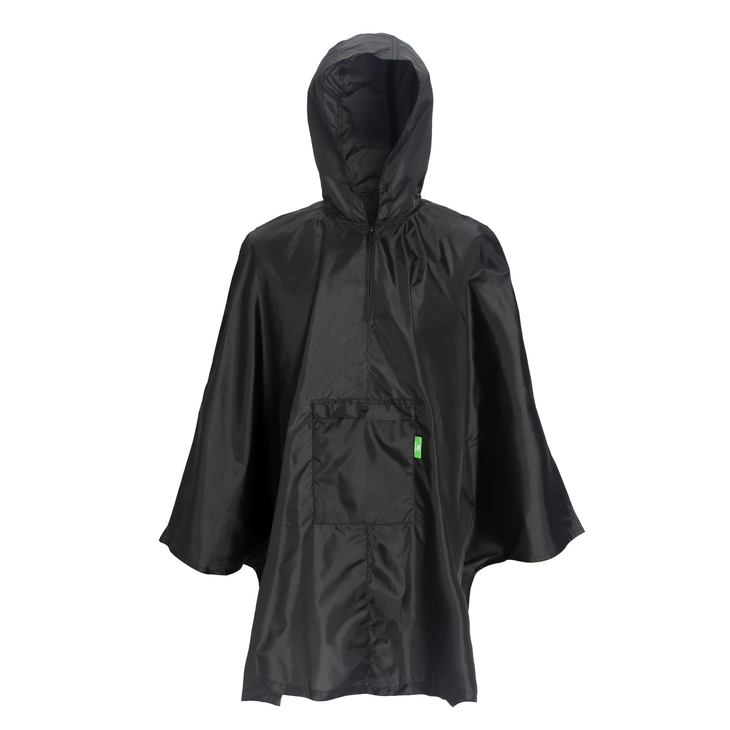 Eco Chic Unisex Ponchos Black Waterproof Foldable Adult Poncho Lightweight Reusable Raincoat With Hood (Ponchos Black)