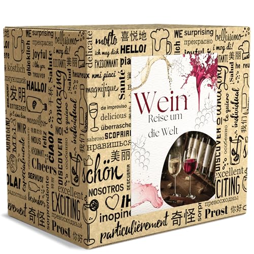 BOXILAND® Wein Geschenk Set [ERSTKLASSIGES WEINPROBE SET] - Weingeschenke für Frauen & Männer - Weinset Geschenk - Rotweine & Weißweine Set Geschenkbox - Wine Tasting Set Weinpaket Box (6x0,25l)