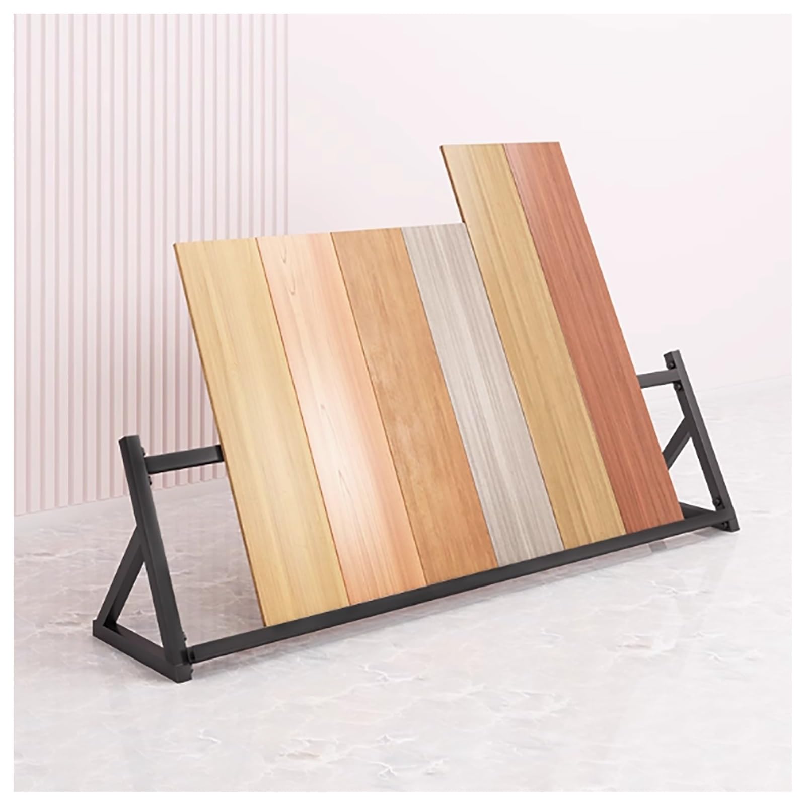 NIUSABOU Floor Tile Display Stand, Ceramic Tile Sample Display Rack Floor Stand Wrought Iron Multicolor Multiple Sizes(Black,120X30X40cm/47.3x11.8x15.8)
