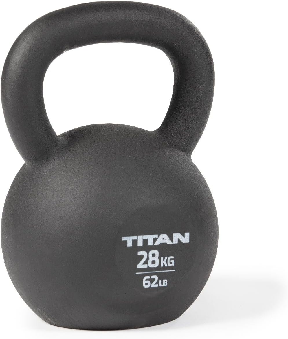 Titan Fitness Cast Iron Kettlebell, Single Piece Casting, KG and LB Markings, Full Body Workout 62.0 Pounds - Image 1 of 6