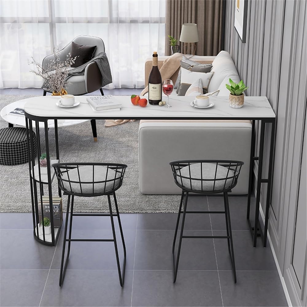 Table de Bar Table de Bar Luxe légère en Bois Massif, Table Cuisine Simple et Haute avec Pieds métal Robustes(XL)