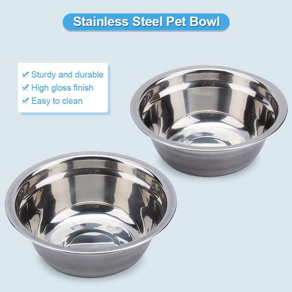 Gamelles surélevées pour chien, en acier inoxydable, double distributeur d'eau pour animal domestique, bol avec support en fer rétro pour chiens, chats et chiots de petite ou moyenne taille