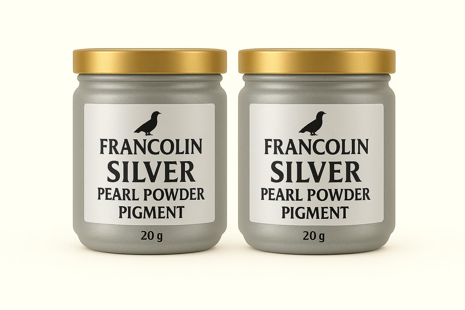 Francolin | Silver | Mica/Pearl Powder Pigment | Non Toxic | Vibrant Metallic Glowing | for Soap, Epoxy Resin, Painting, Nail Art & Craft, Cosmetic, Slime | 20g*2-image-25