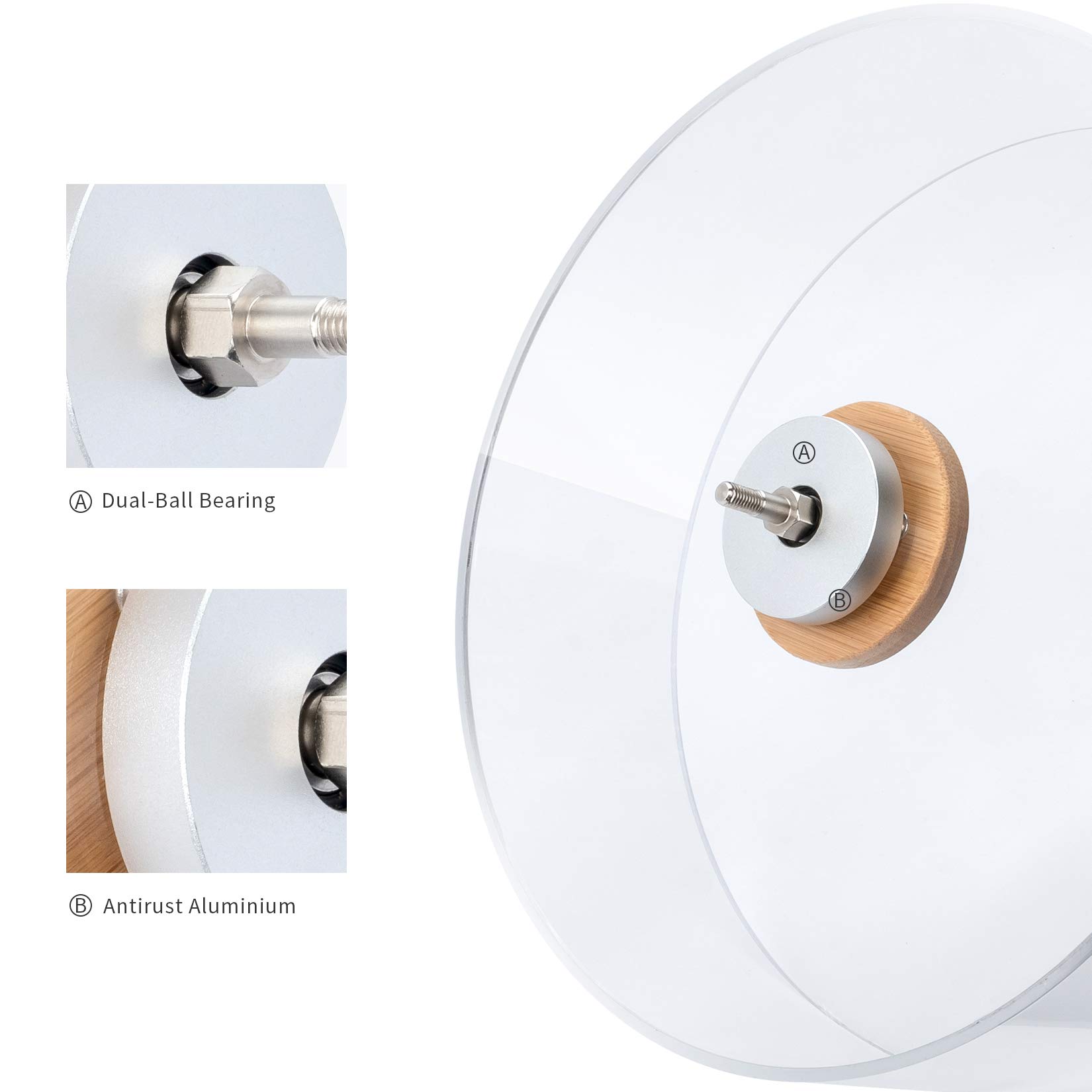 Niteangel Silent Hamster Exercise Wheel: - Dual-Bearing Quiet Spinning Acrylic Hamster Running Wheel for Dwarf Hamster Gerbils Mice Degus Or Other Small Animals (S) - image 5