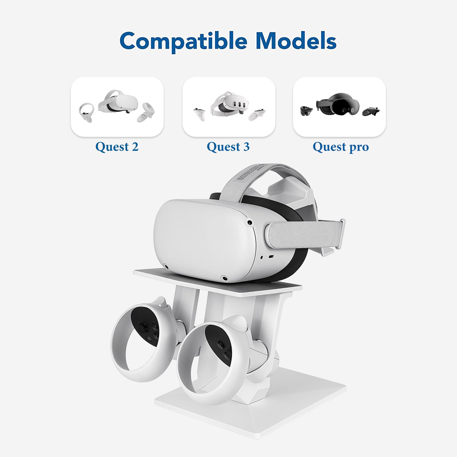 Geekria VR Soporte de Pantalla para Auriculares,Organizador de Accesorios de Cable Compatible con Oculus Quest/Quest 2/Rift S/Valve Index/HTC Vive,PlayStation VR,Vive Pro y Controladores táctiles
