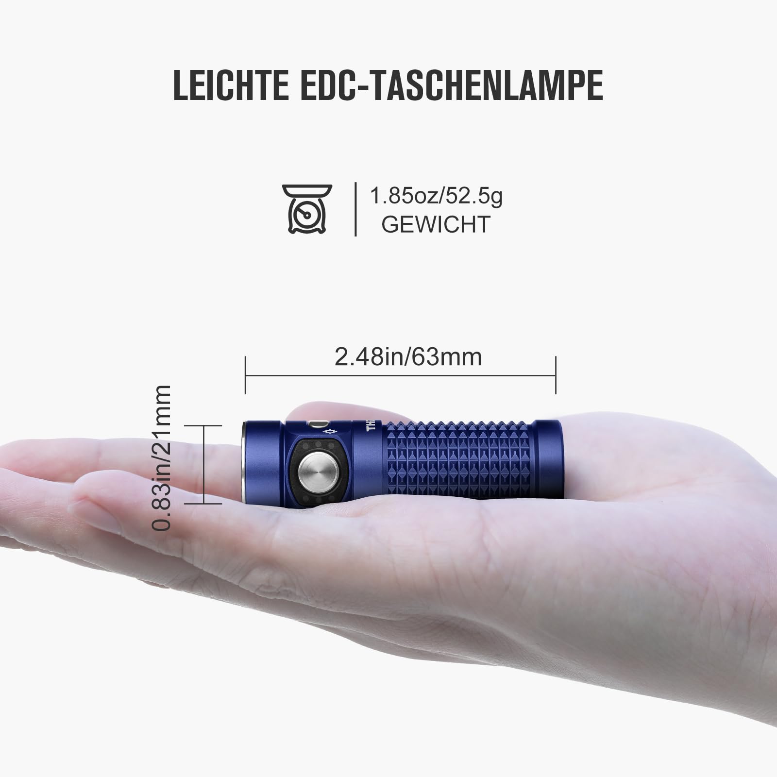 OLIGHT Baton 4 kit Mini LED Taschenlampe Wiederaufladbare mit dimmbarem Ladecase, Handlampe bis zu 190 Tage Laufzeit, 1300Lm 170m Leuchtweite superhell klein Flashlight für Alltag, IPX8 Blau