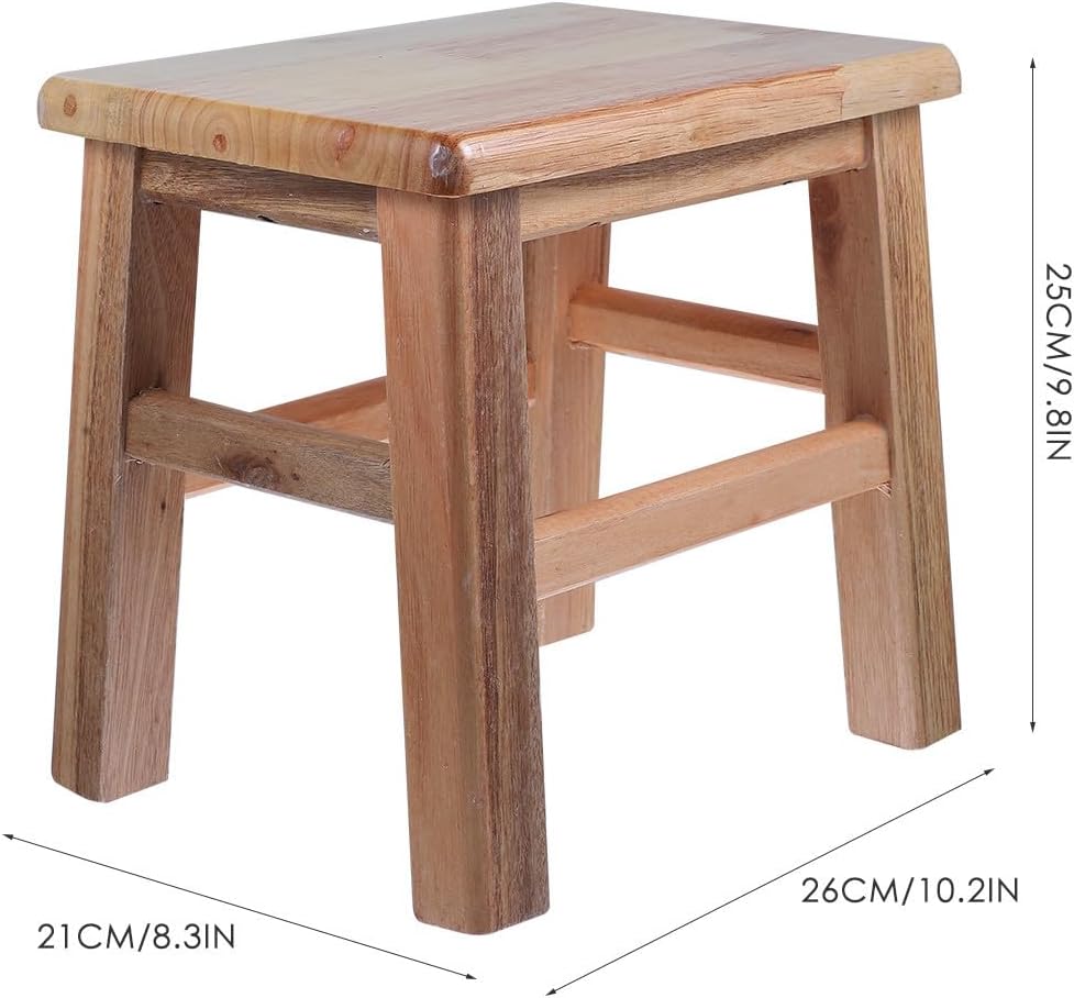 Gadpiparty Solid Wood Small Square Stool for Low Height Easy to Clean Multipurpose Shoes Stool for Living Room and Seating