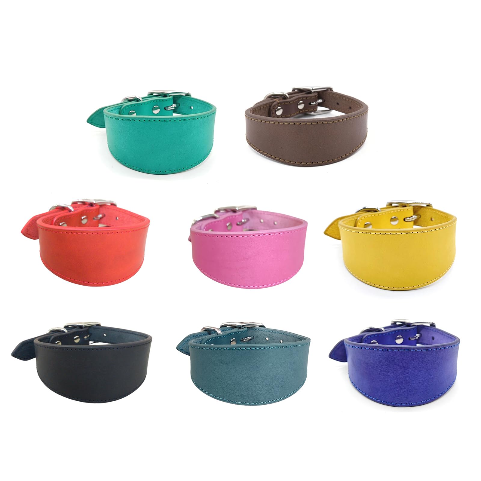 Leder-Halsband Für Windhunde - Weich Gepolstert Für Whippets & Große Rassen