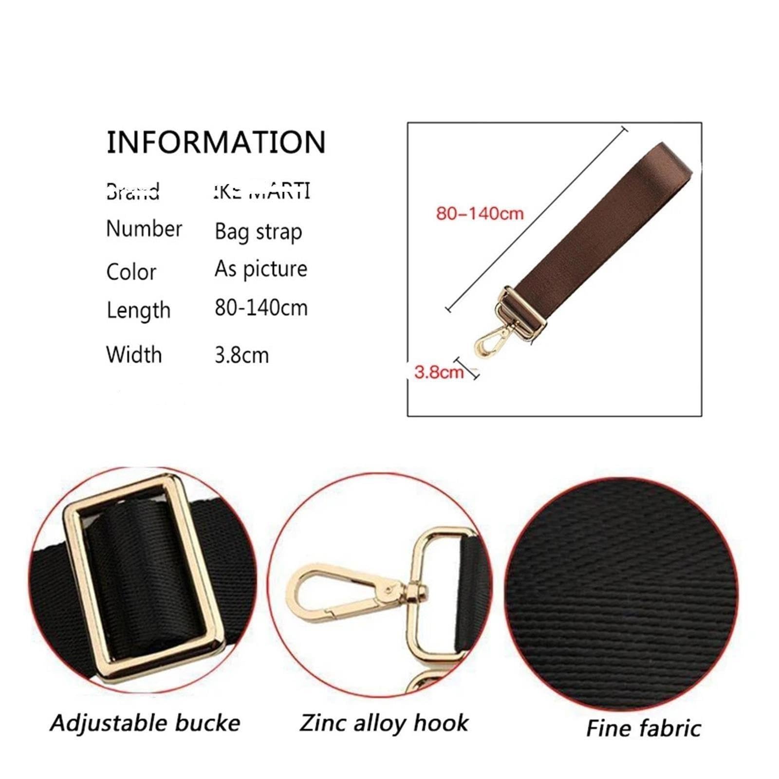 5 sztuk 80-140CM do regulowanych pasków do torebek na ramię typu crossbody | Regulowany zakres długości 80–140 cm, do noszenia na krzyż lub na jedno ramię w przypadku teczek