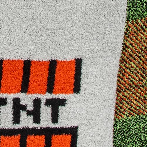 Image of Jay Franco Minecraft Feather Knit Fluffy Throw Blanket - Creeper and Weapons Fuzzy Blanket Measures 50 x 60 Inch, Super Soft Lightweight Gamer Bedding
