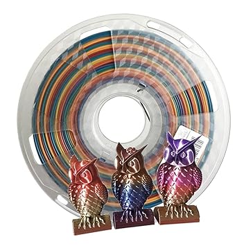 Shiny Silk PLA Fast Color Gradient Change Rainbow PLA Multicolored 3D Printer Filament 1.75mm 1KG 3D Printer Material Metallic Rainbow Filament CC3D