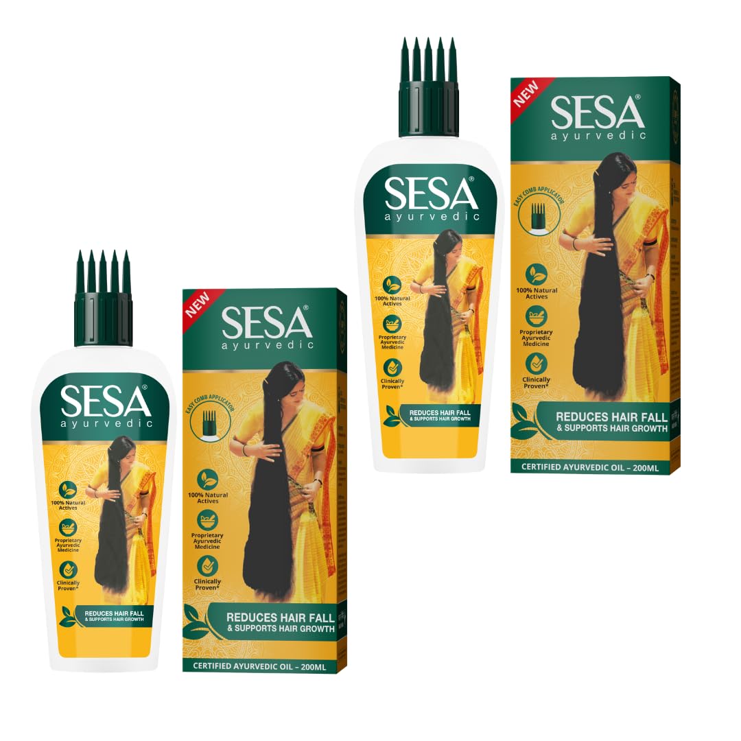 SESA Ayurvedic Hair Oil for Growth and Hair Fall Control 200ml Each (Pack of 2) Hair Oil (400 ml)