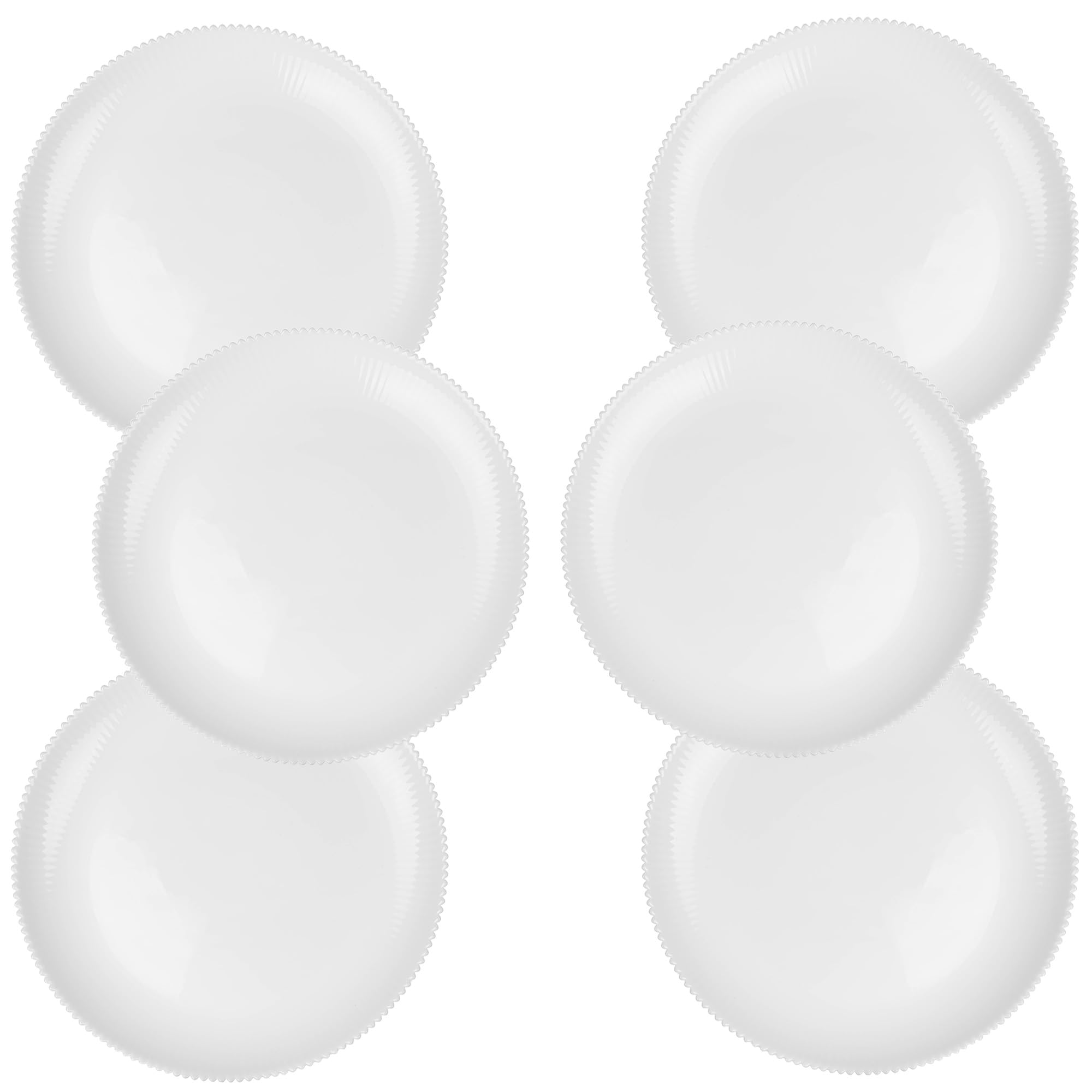KADAX Platos llanos de 26,5 cm en juego de 6 platos blancos de cristal opal, platos para servir, platos grandes con borde alto, aptos para lavavajillas y microondas (blanco)