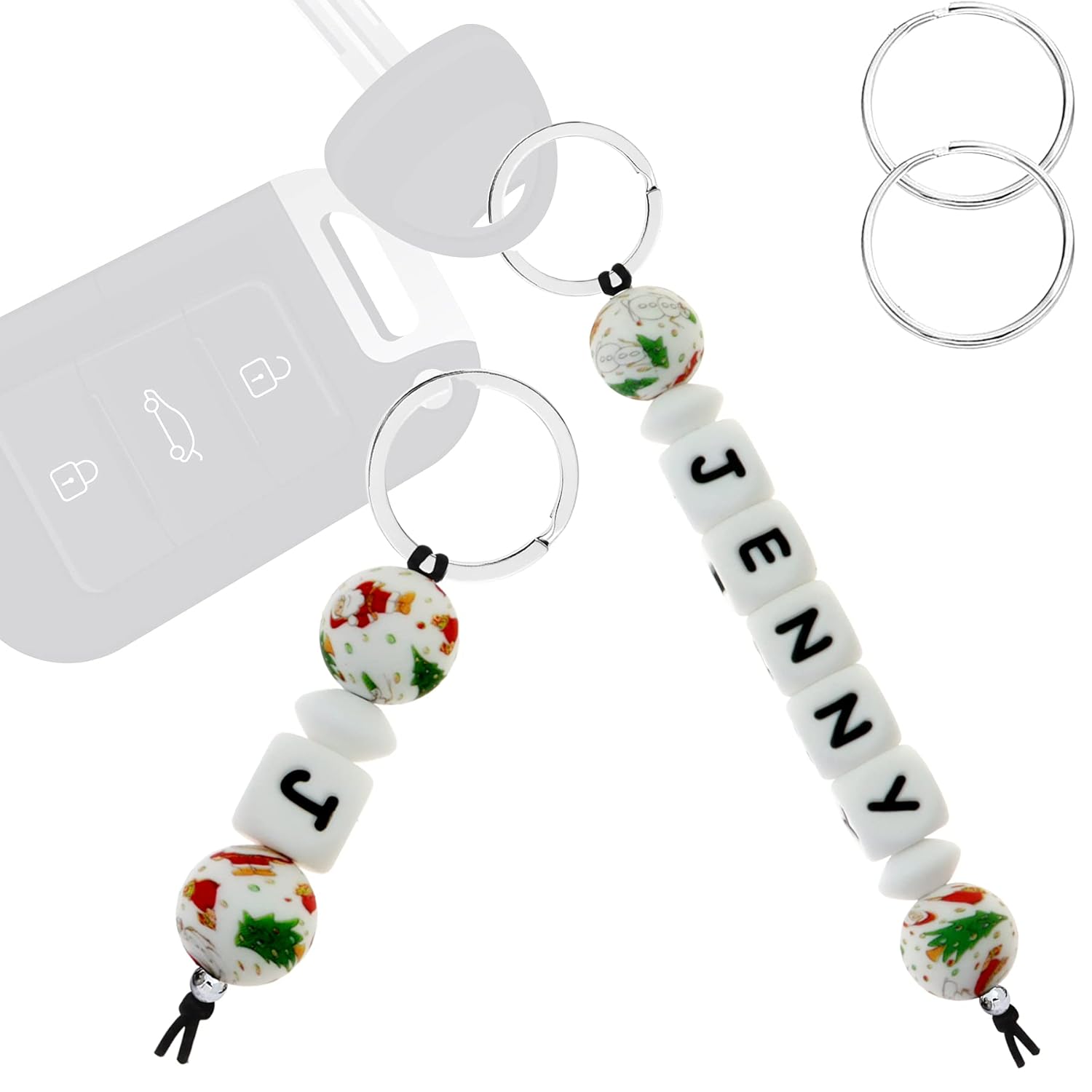 Personalized Circle KeyChain Handmade Silicone Keychain, Customized Name Keyring Gift Apply to Bag Tags Keychain for Backpack, Car Keychain (Light pink) : Handmade Products