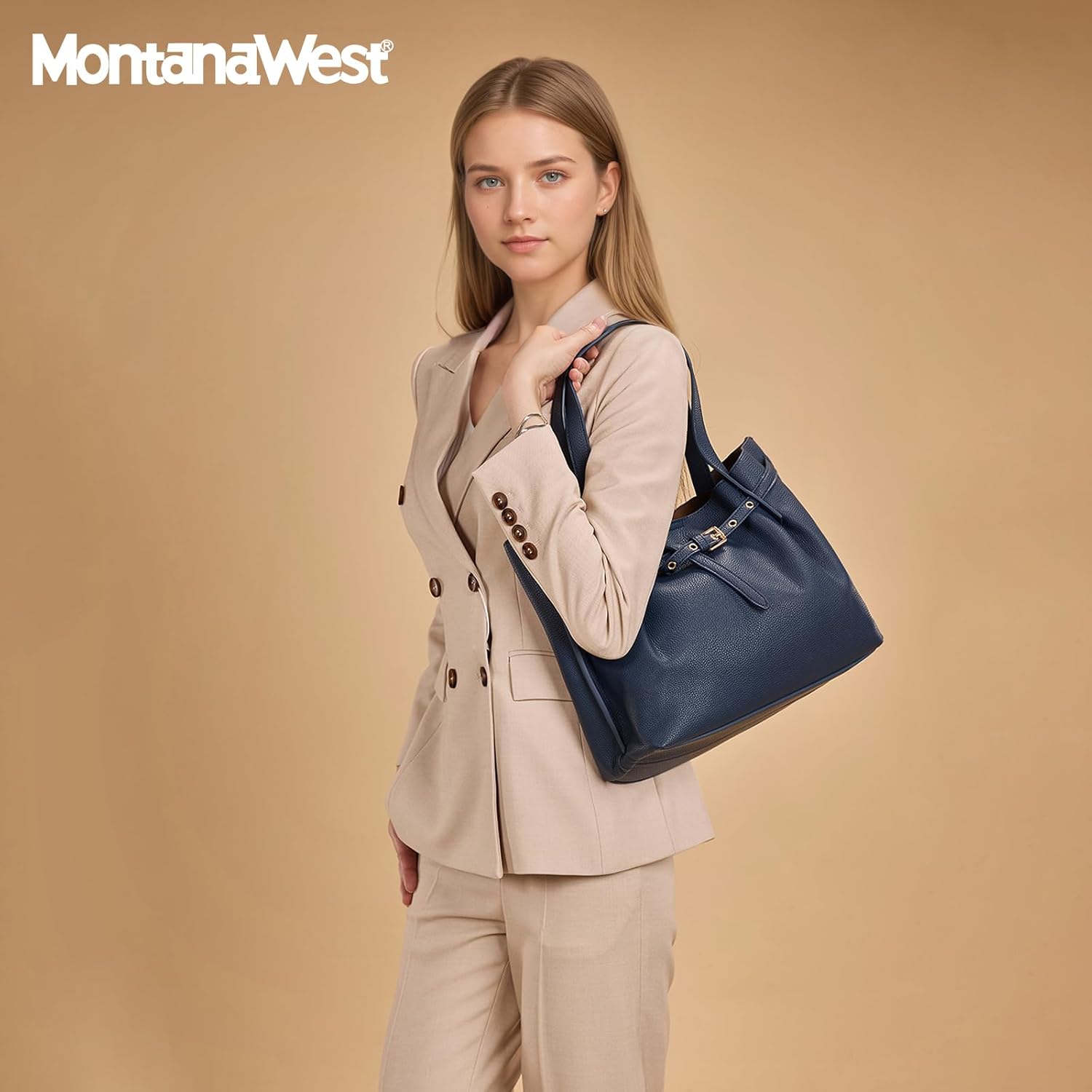 Montana West Tote Bag for Women Designer Purses and Handbags with Belted Detailing - Image 2