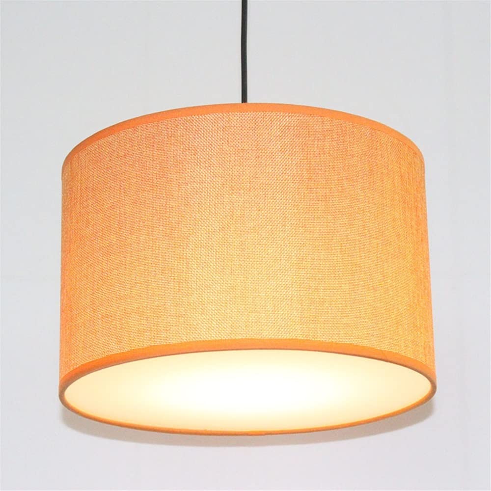 Lustre en tissu moderne à tête unique suspension tambour pour couloir et îlot de cuisine