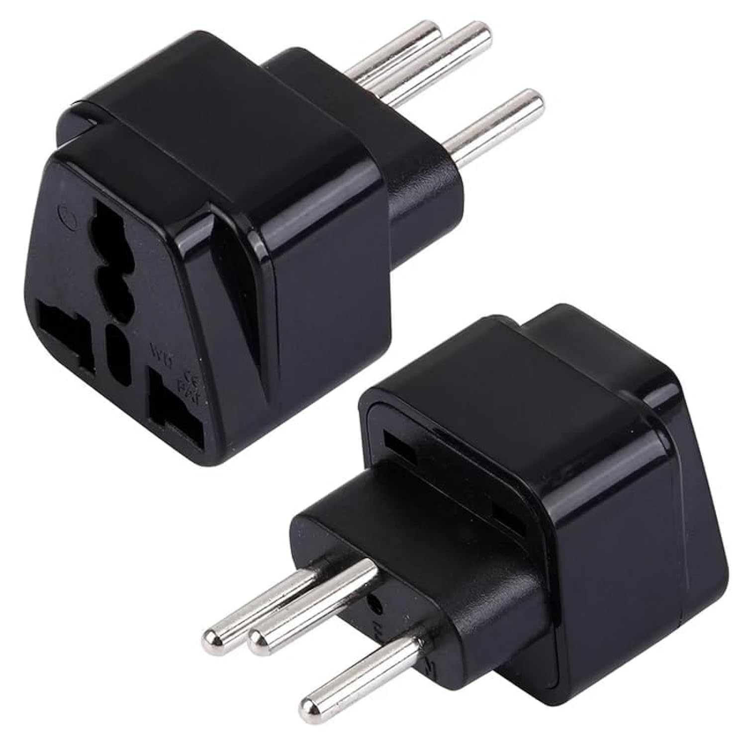 Switzerland Plug Adapter,2 Pack UK to Switzerland Plug Adapters, UK to Swiss Plug Adapter, European Travel Universal Plug Adapter for Using in Switzerland (2PCS, Black)